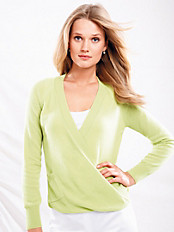 cashmere gold - Figurnaher V-Pullover aus 100% Kaschmir