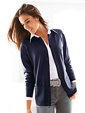 Peter Hahn - Figurschmeichelnde Strickjacke aus 100% Schurwolle
