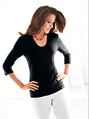 Peter Hahn - Hochwertiges 3/4-Arm V-Shirt