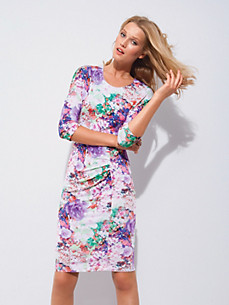 Escada - Jersey-Kleid mit Blüten-Print