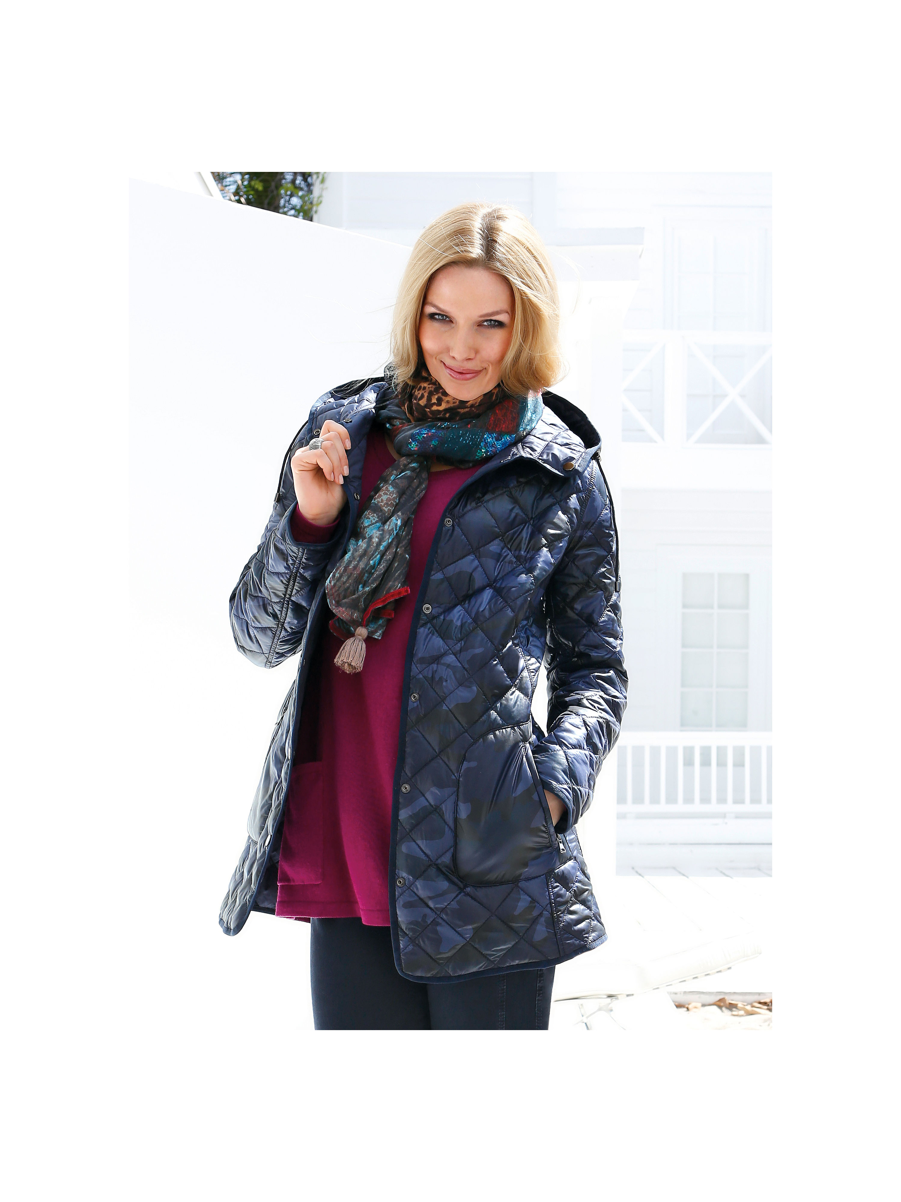 Image of Reversible quilted jacket Anna Aura blue