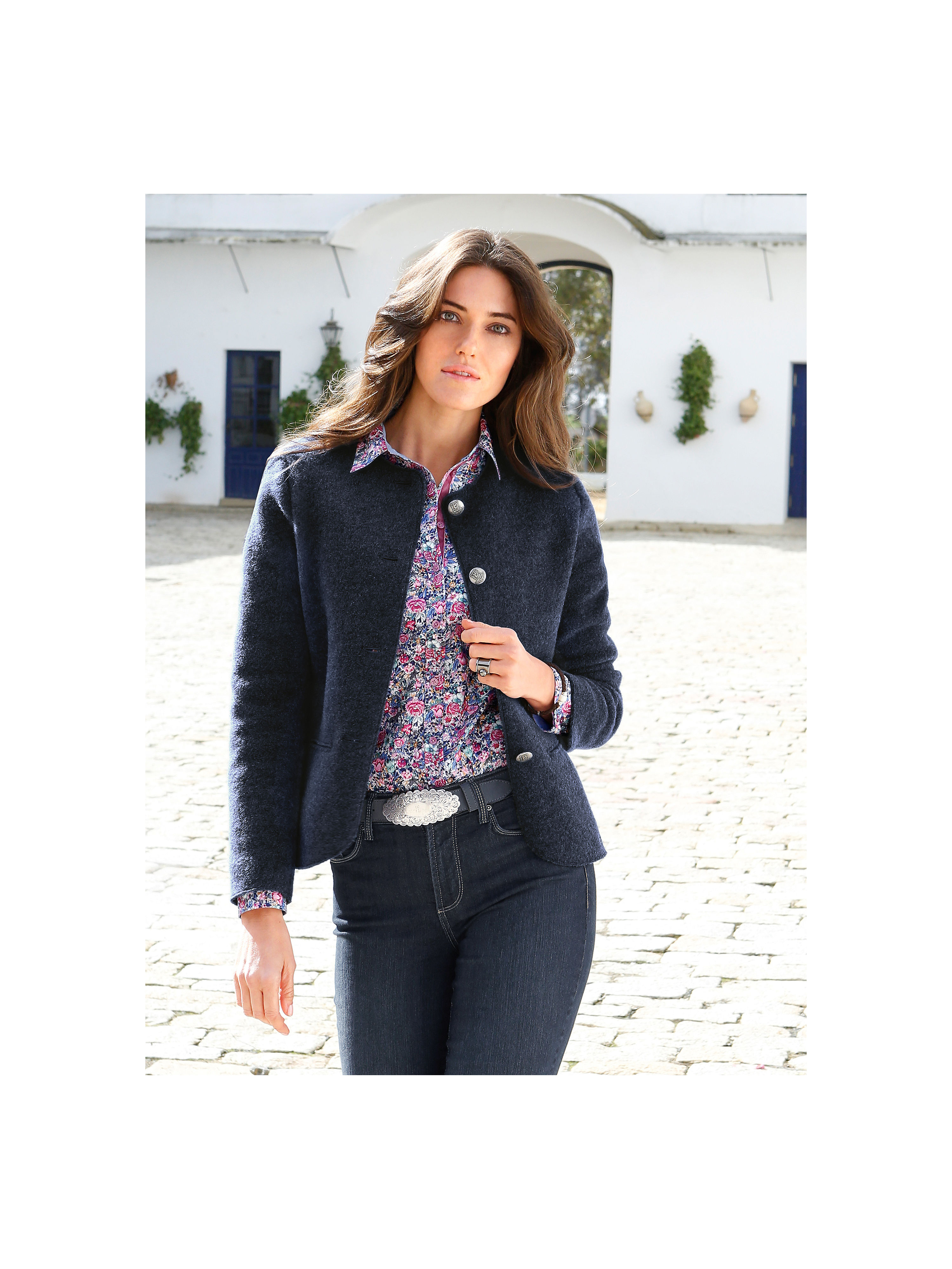 Image of Felted wool jacket Giesswein blue