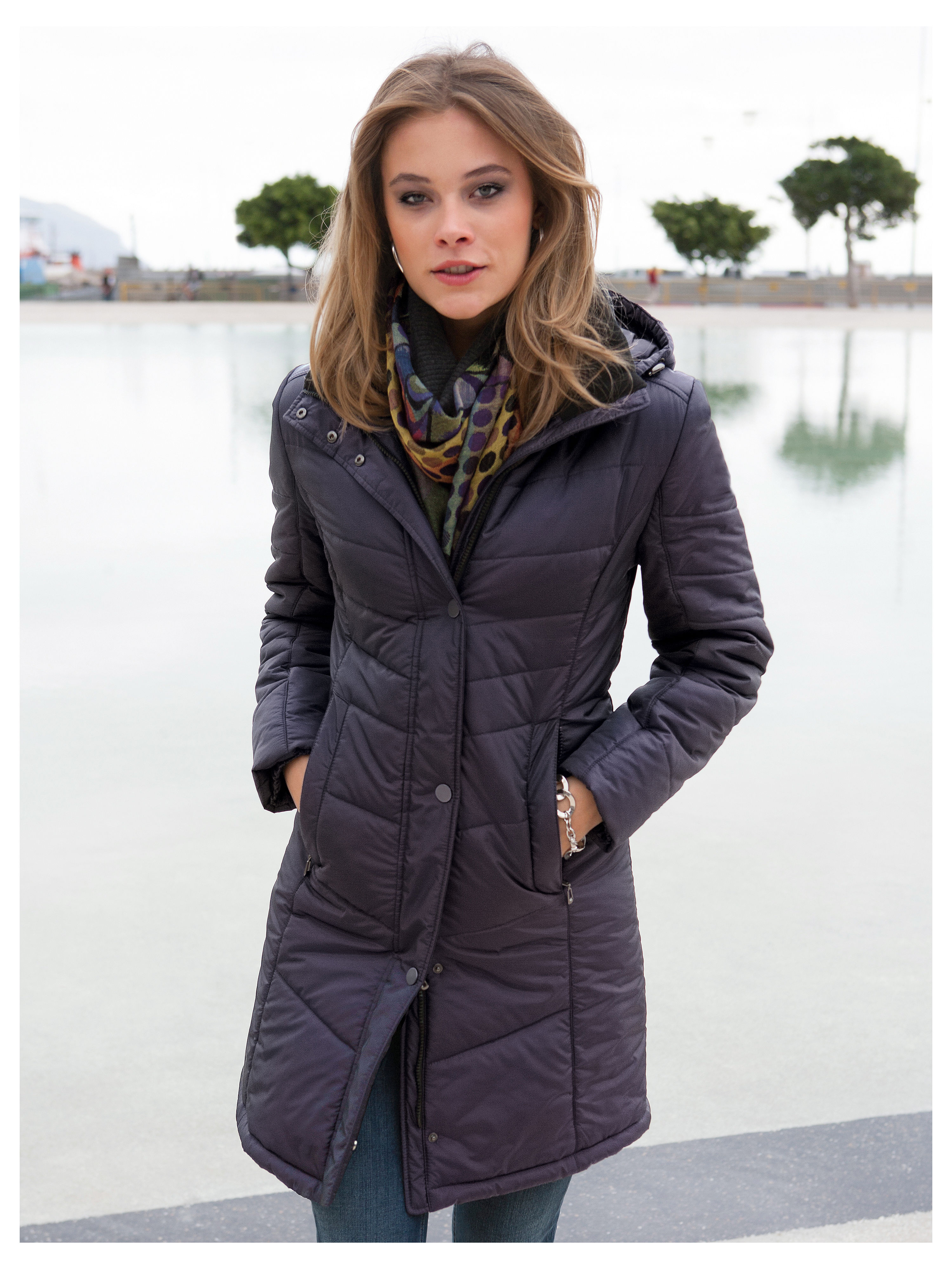 Image of Quilted coat Peter Hahn purple