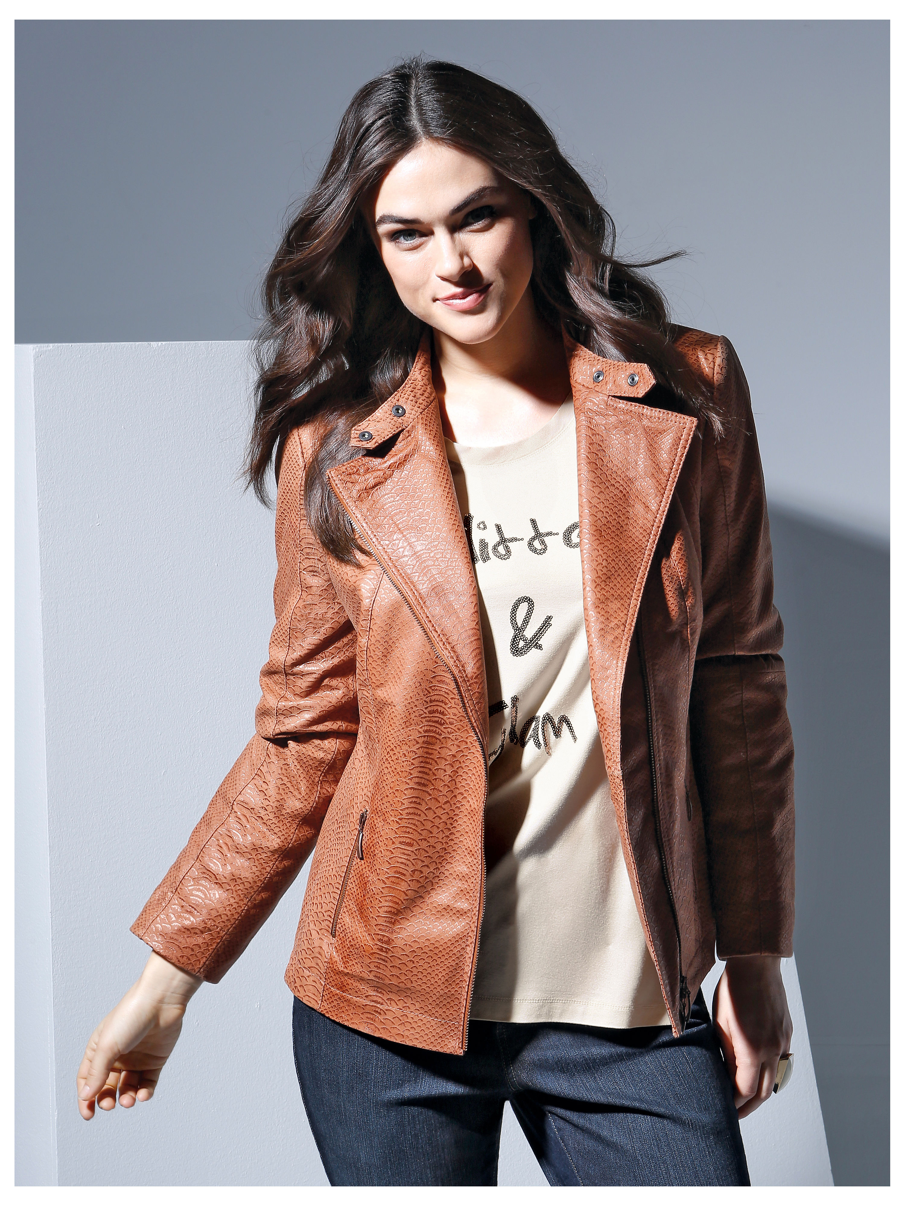 Image of Lamb nappa jacket Samoon brown
