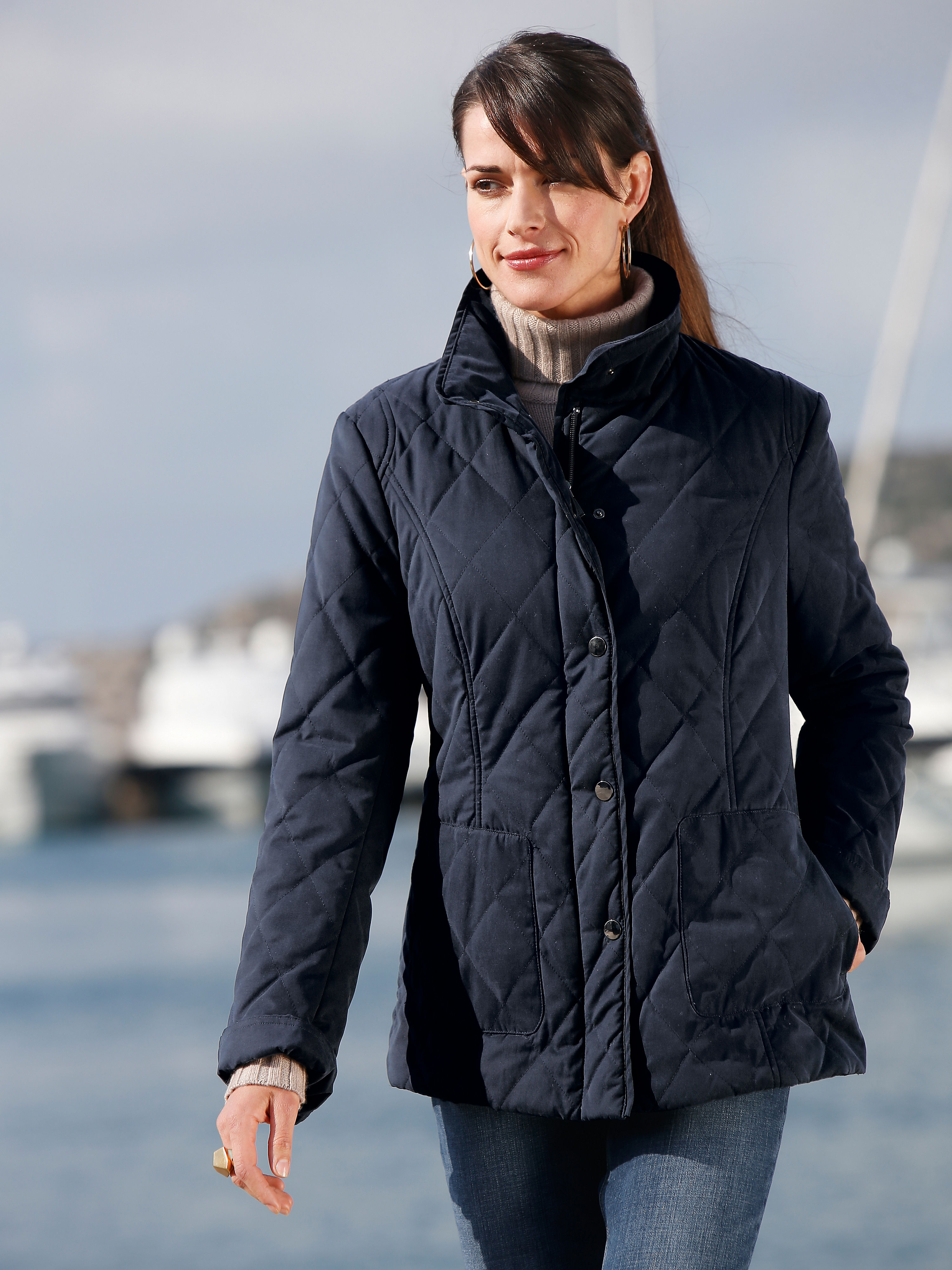 Image of Quilted jacket Peter Hahn blue size: 26