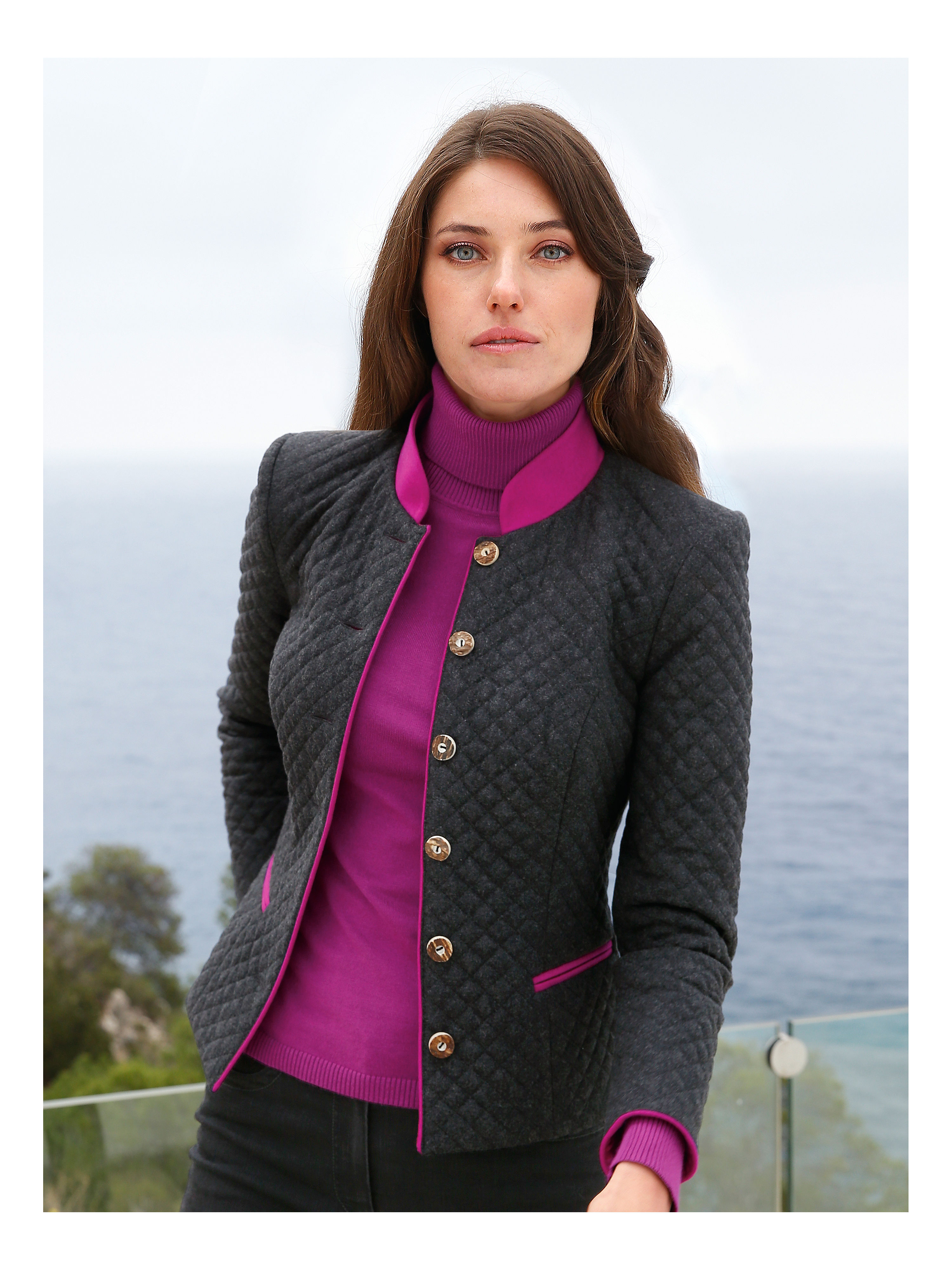 Image of Quilted jacket with a raised collar Hammerschmid multicoloured