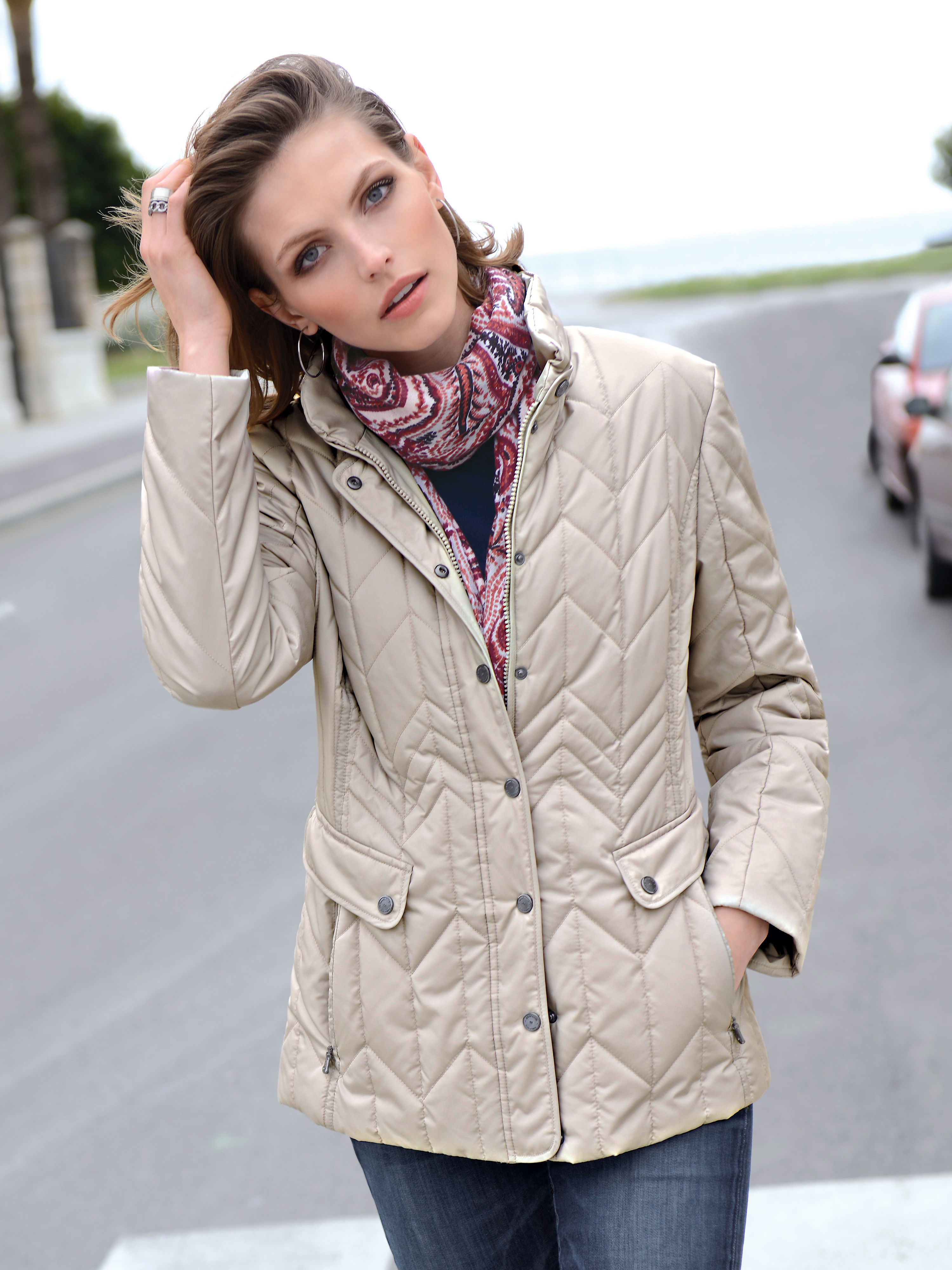 Image of Quilted jacket Gerry Weber beige size: 24