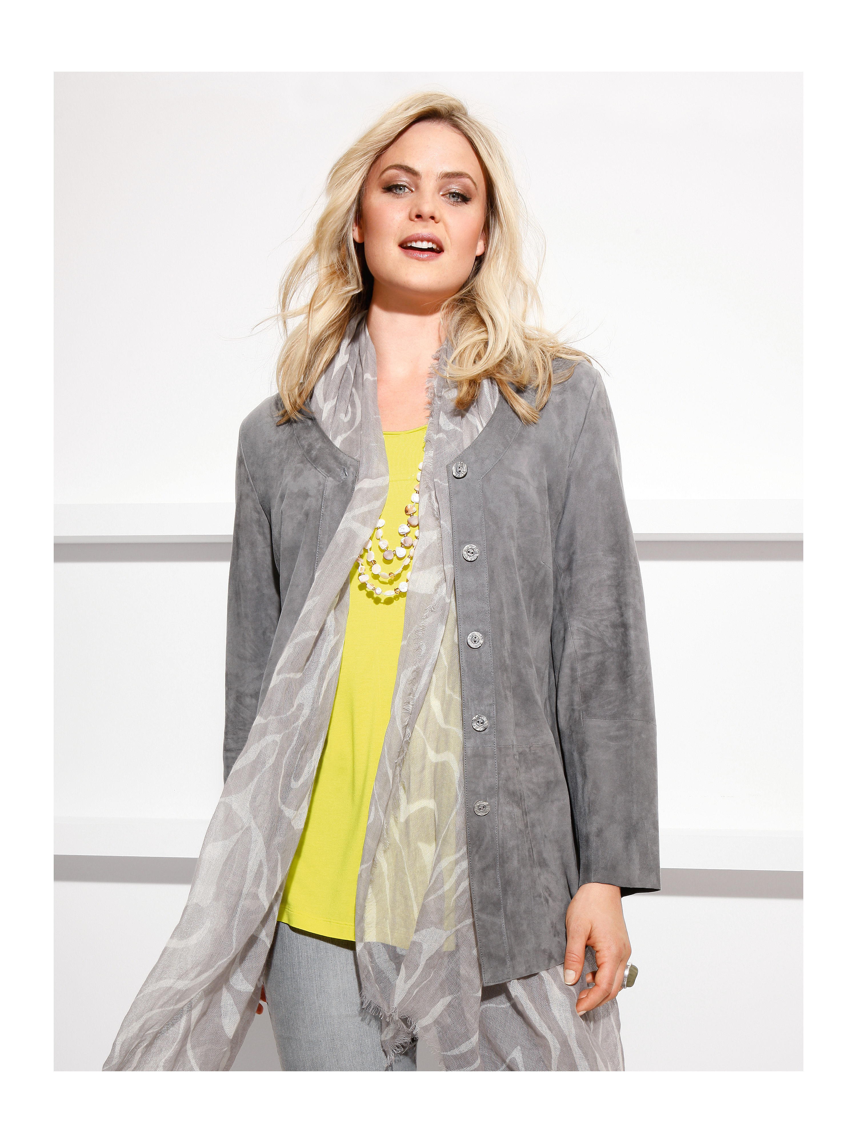 Image of Leather jacket Anna Aura grey