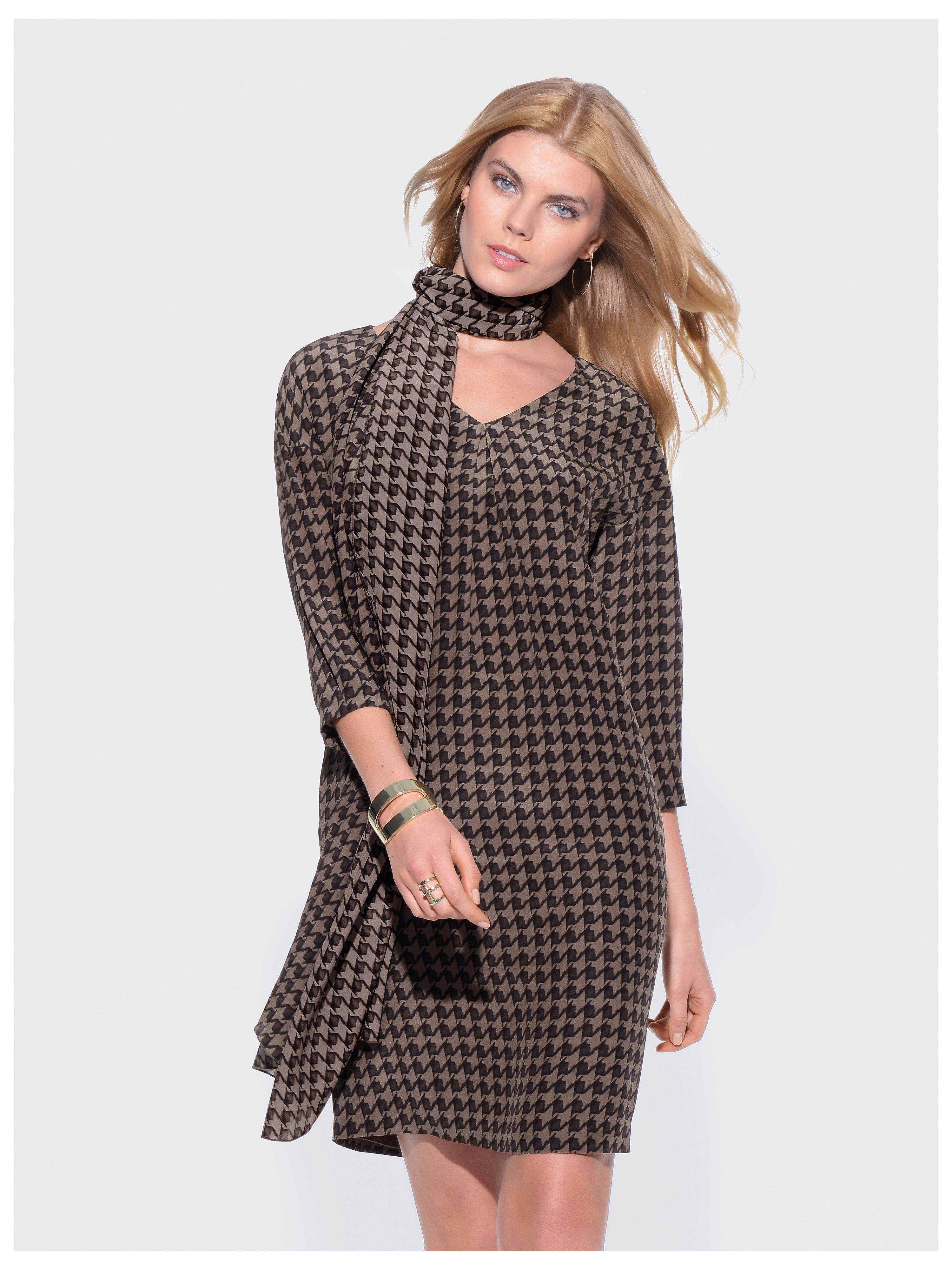 Image of Pure silk dress St. Emile multicoloured
