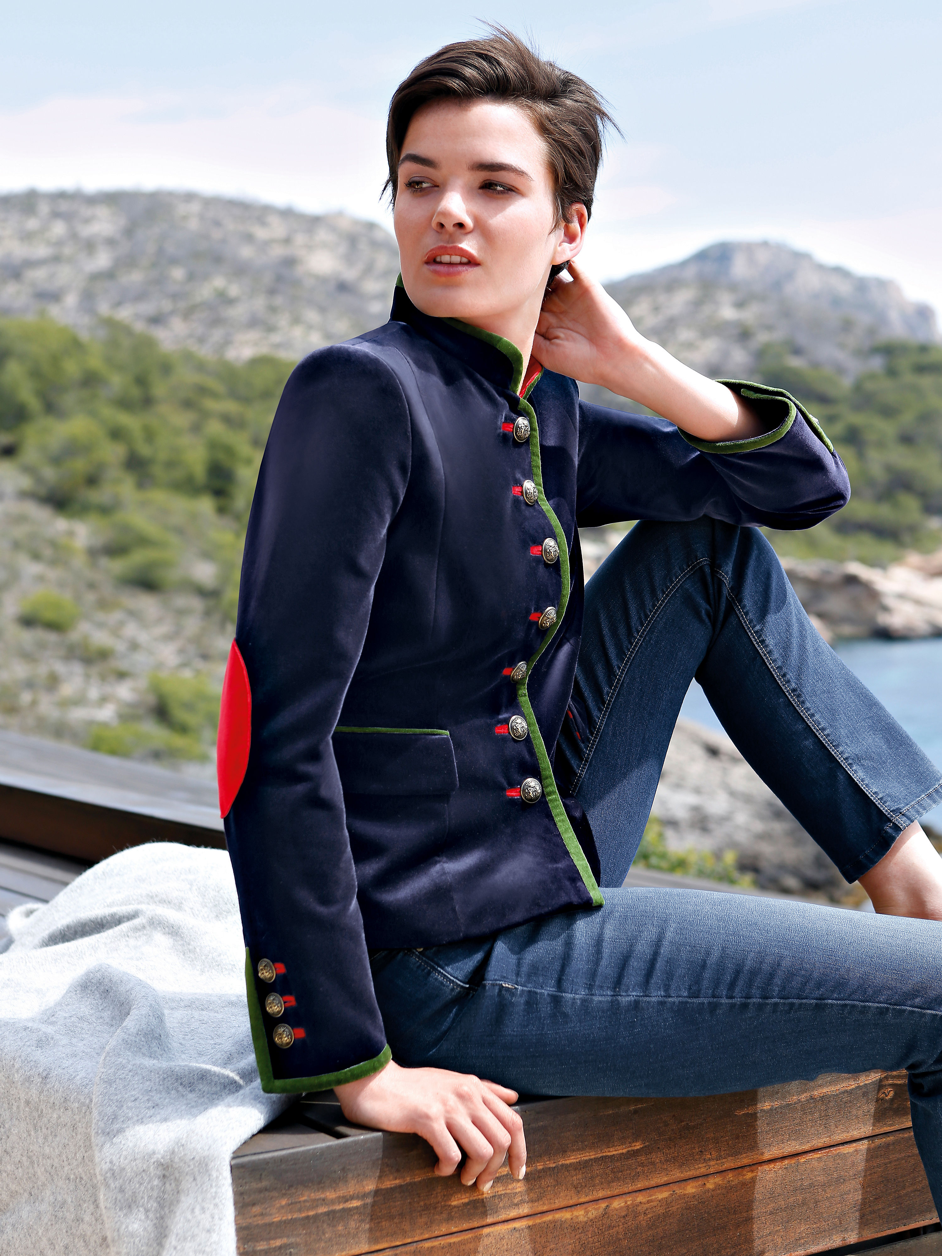 Image of Tailored country style jacket Münchner Manufaktur blue