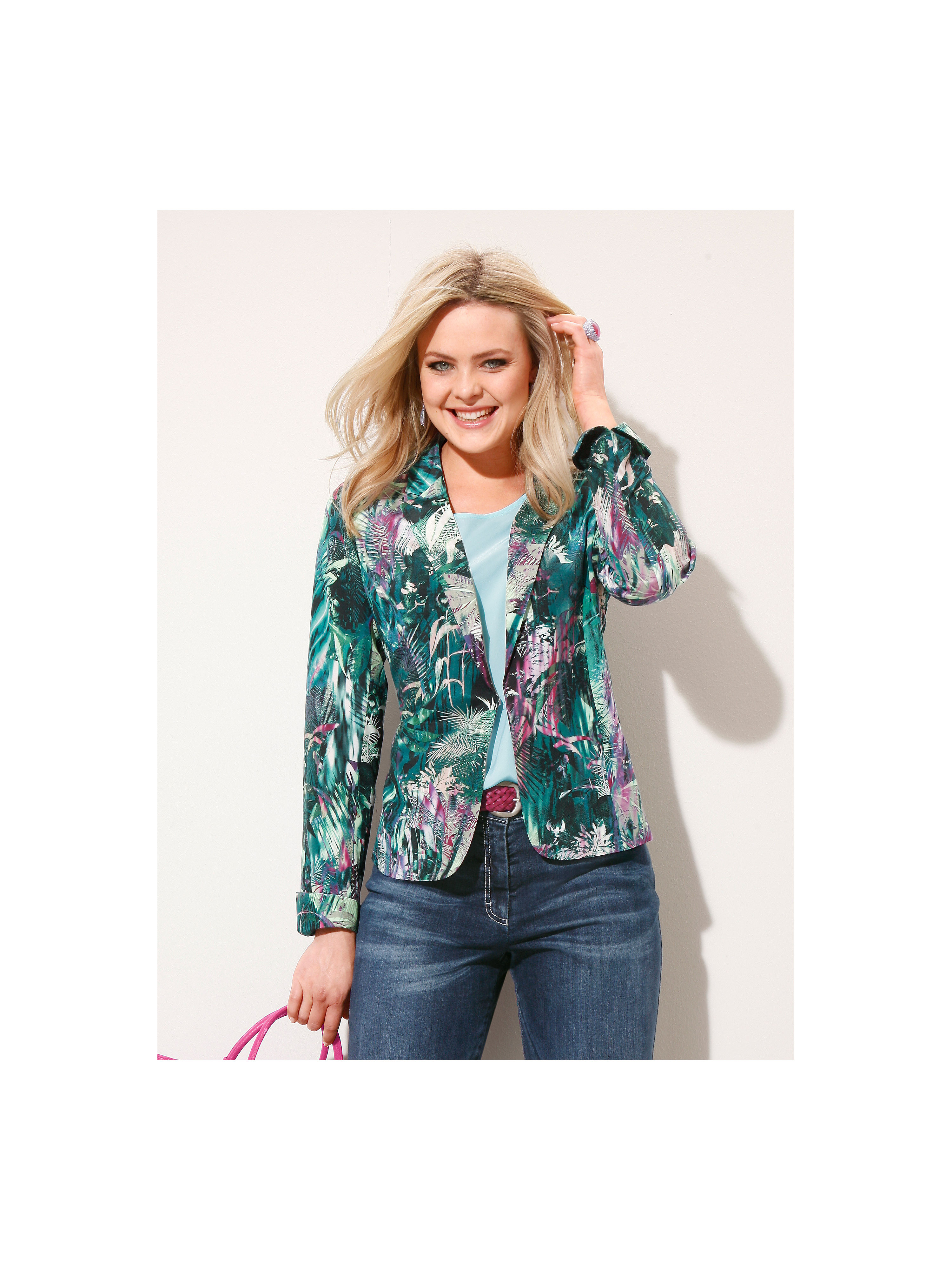 Image of Blouse jacket with a revers collar Anna Aura multicoloured