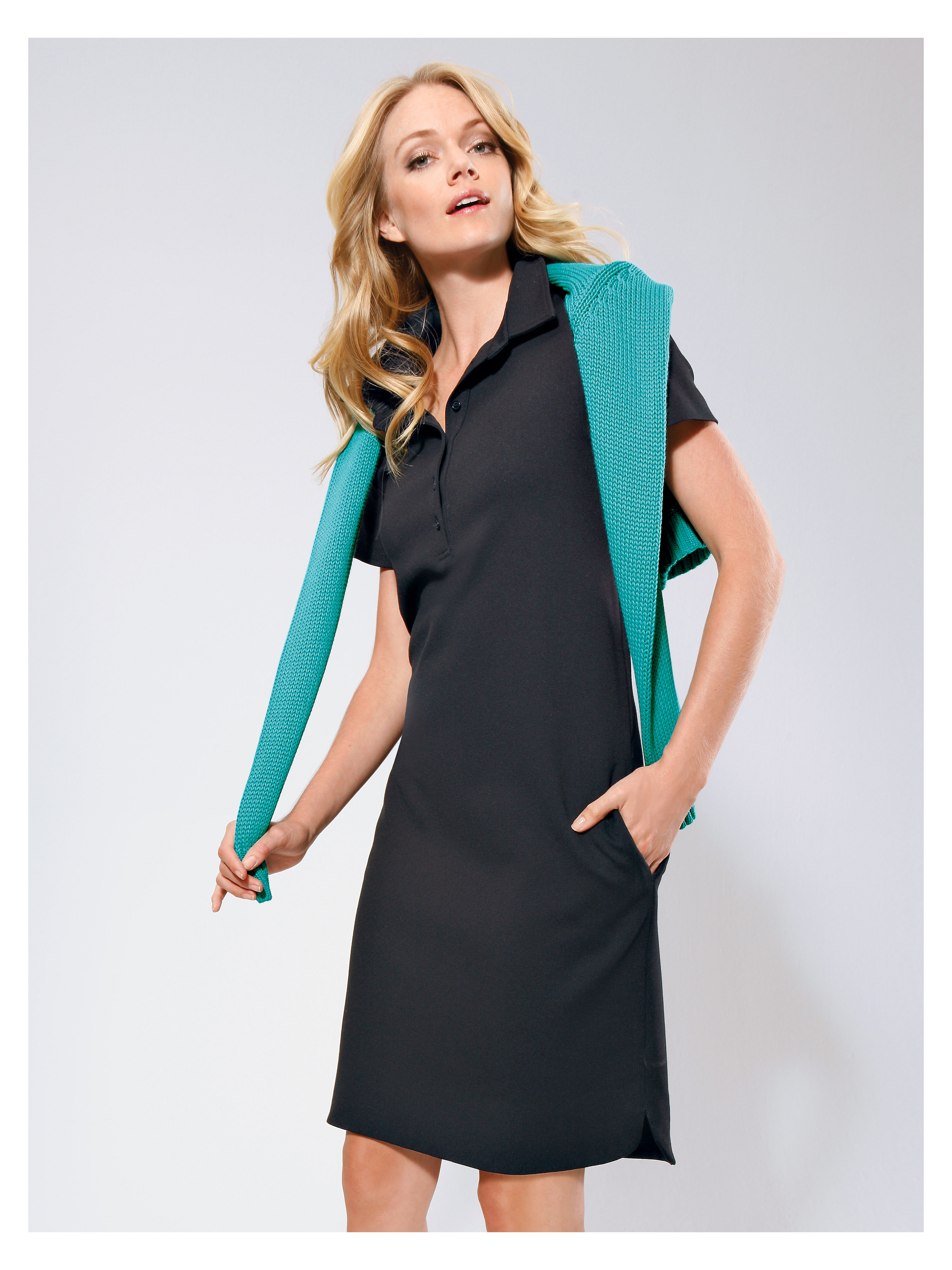 Image of Polo dress with 1/2-length sleeves Uta Raasch black