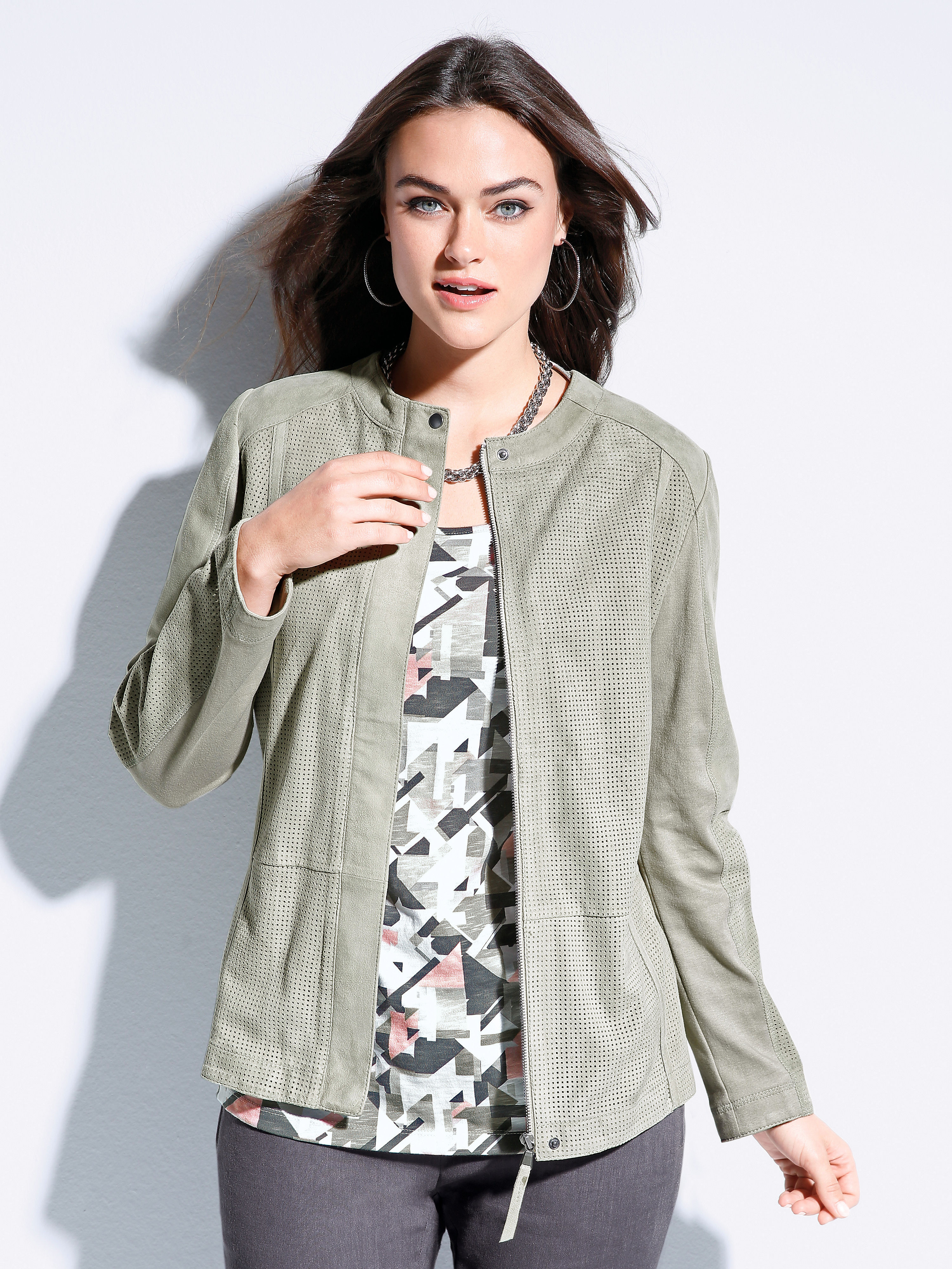Image of Leather jacket Anna Aura green