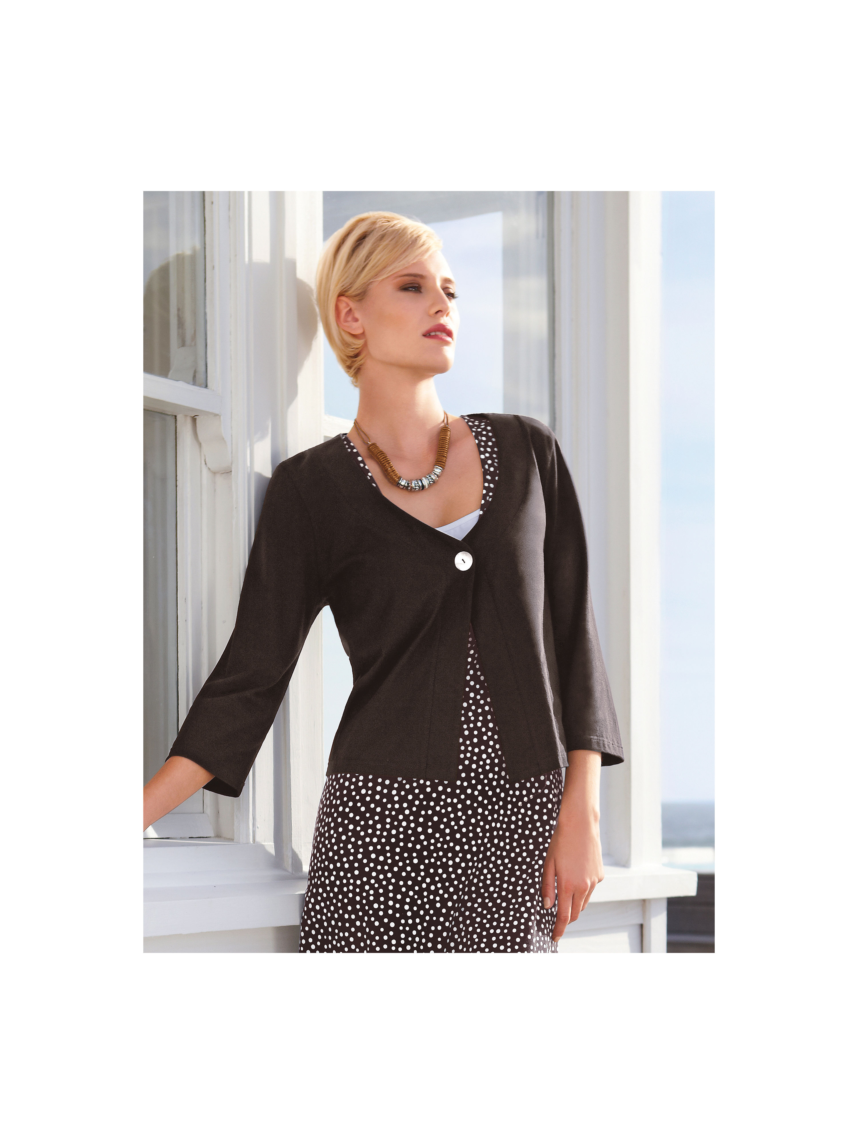 Image of Jersey jacket Green Cotton brown