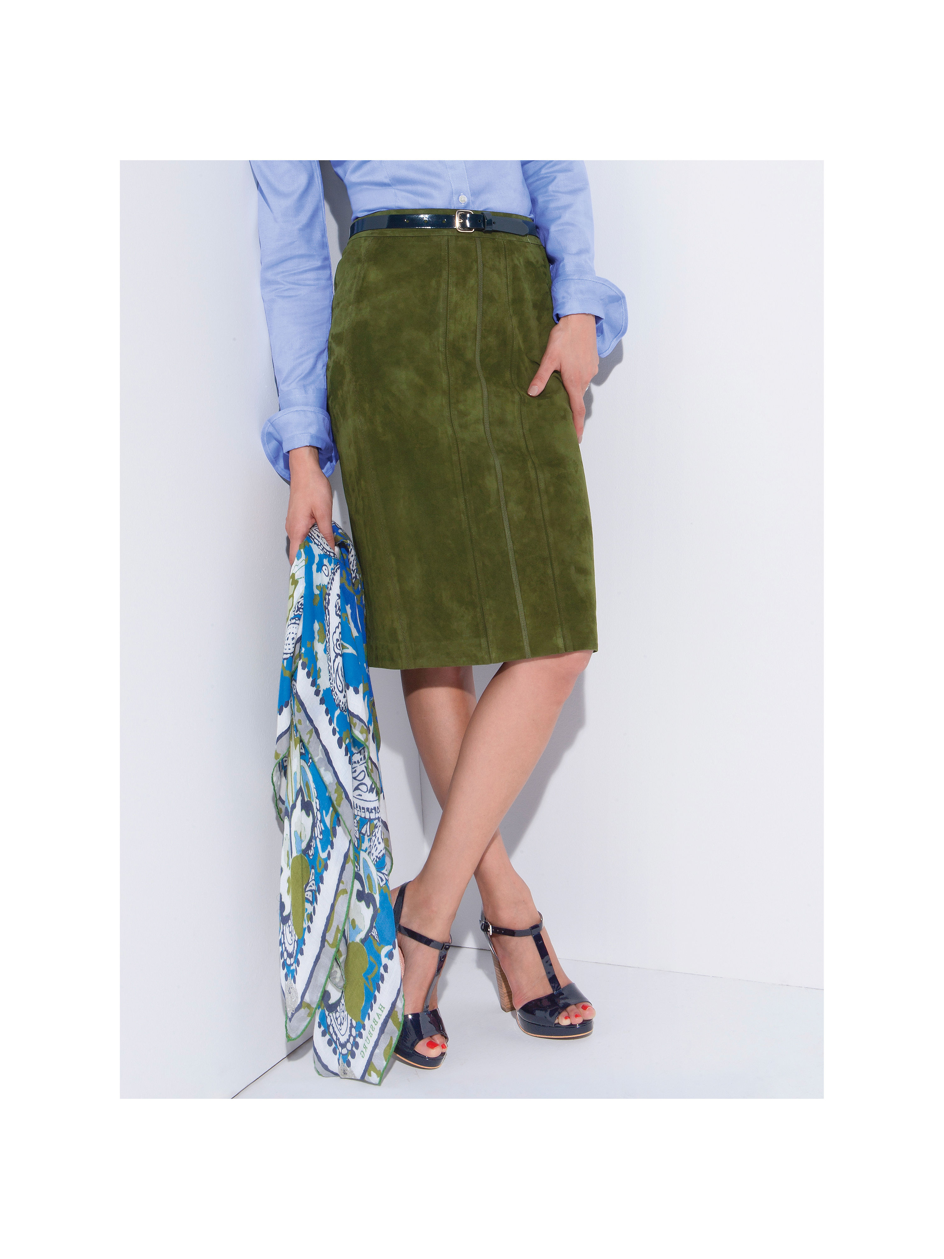 Image of Leather skirt HABSBURG green