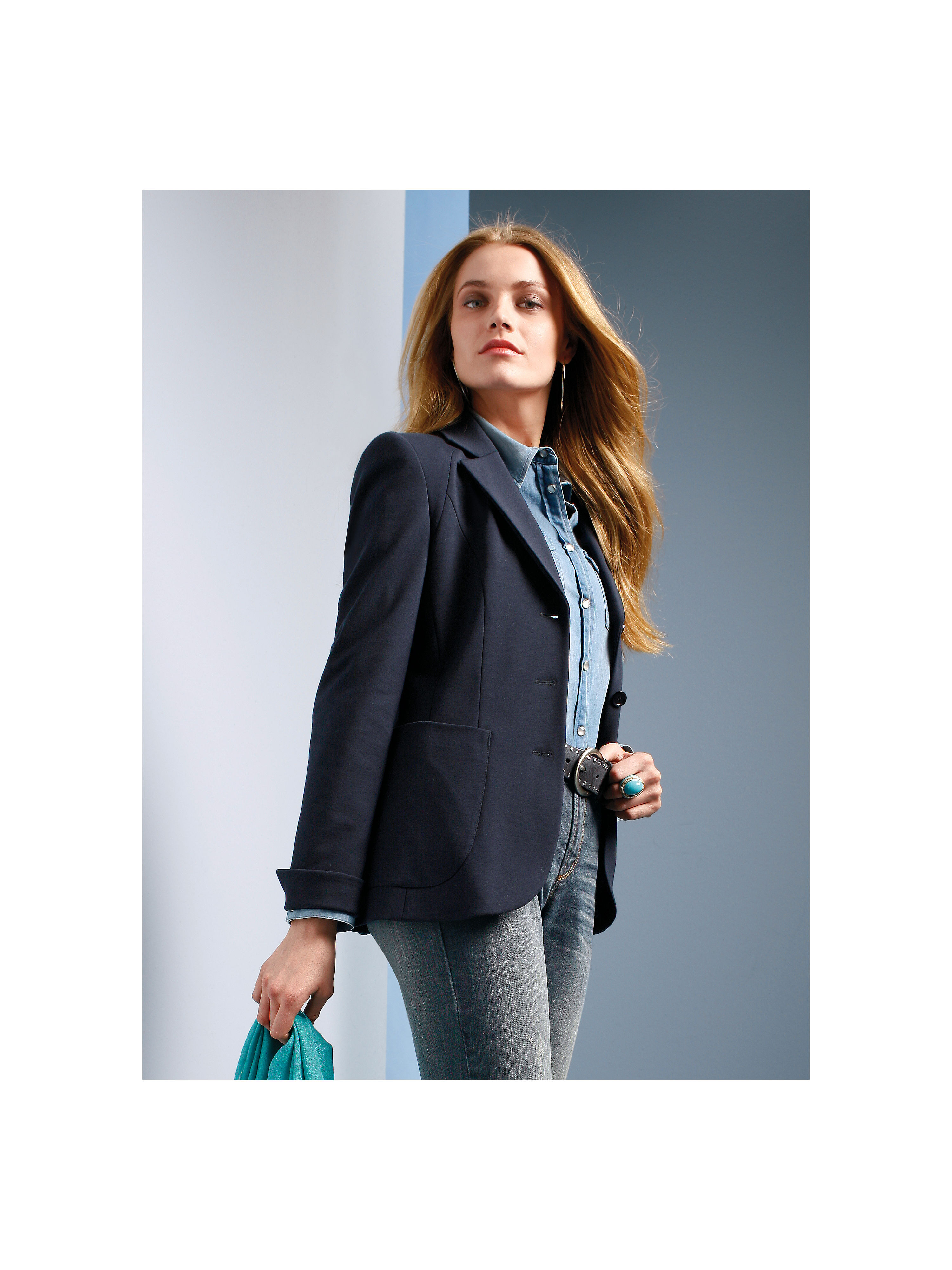 Image of Jersey blazer in an excellent fit Uta Raasch blue