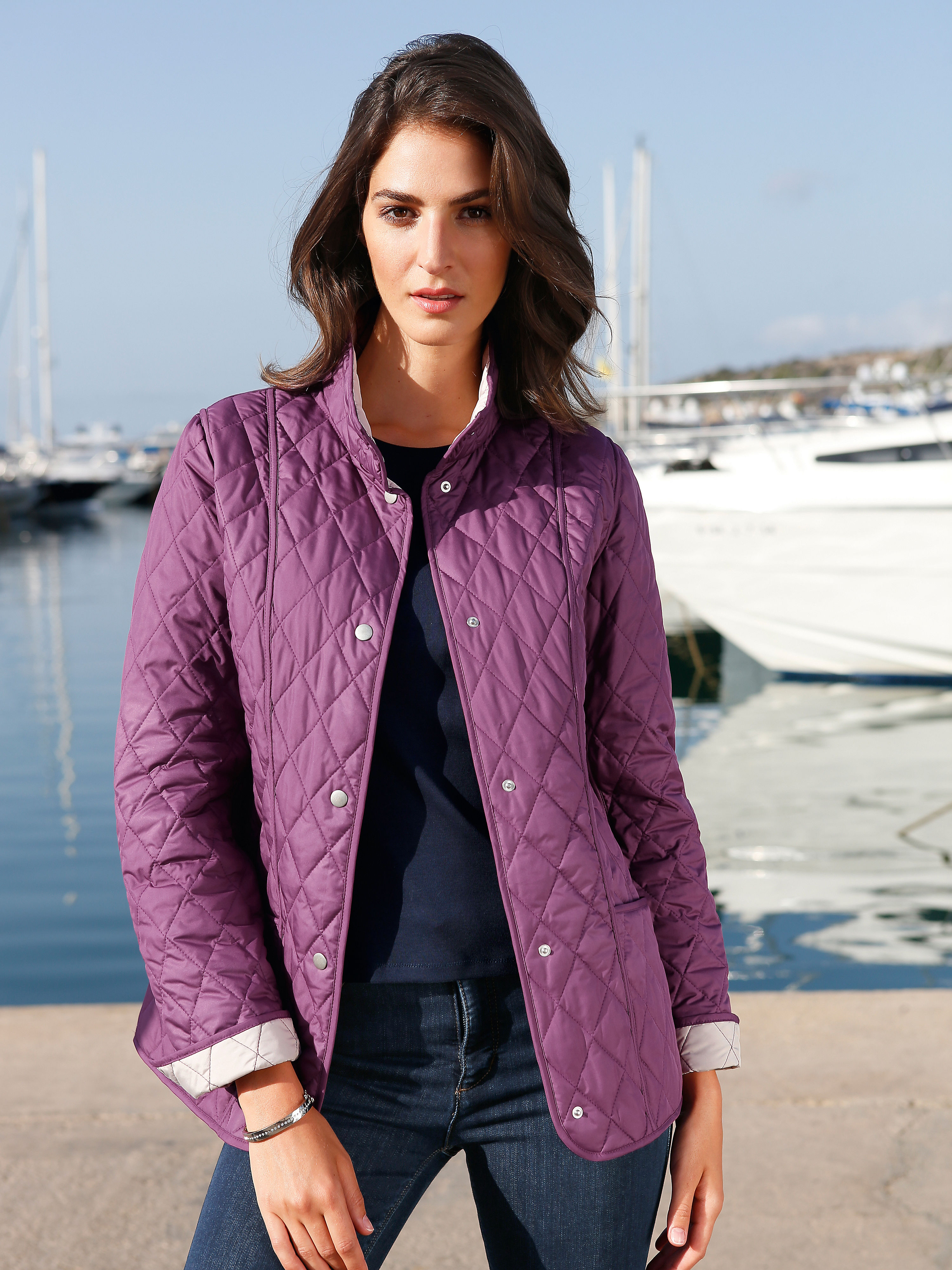 Image of Quilted jacket Peter Hahn purple size: 14