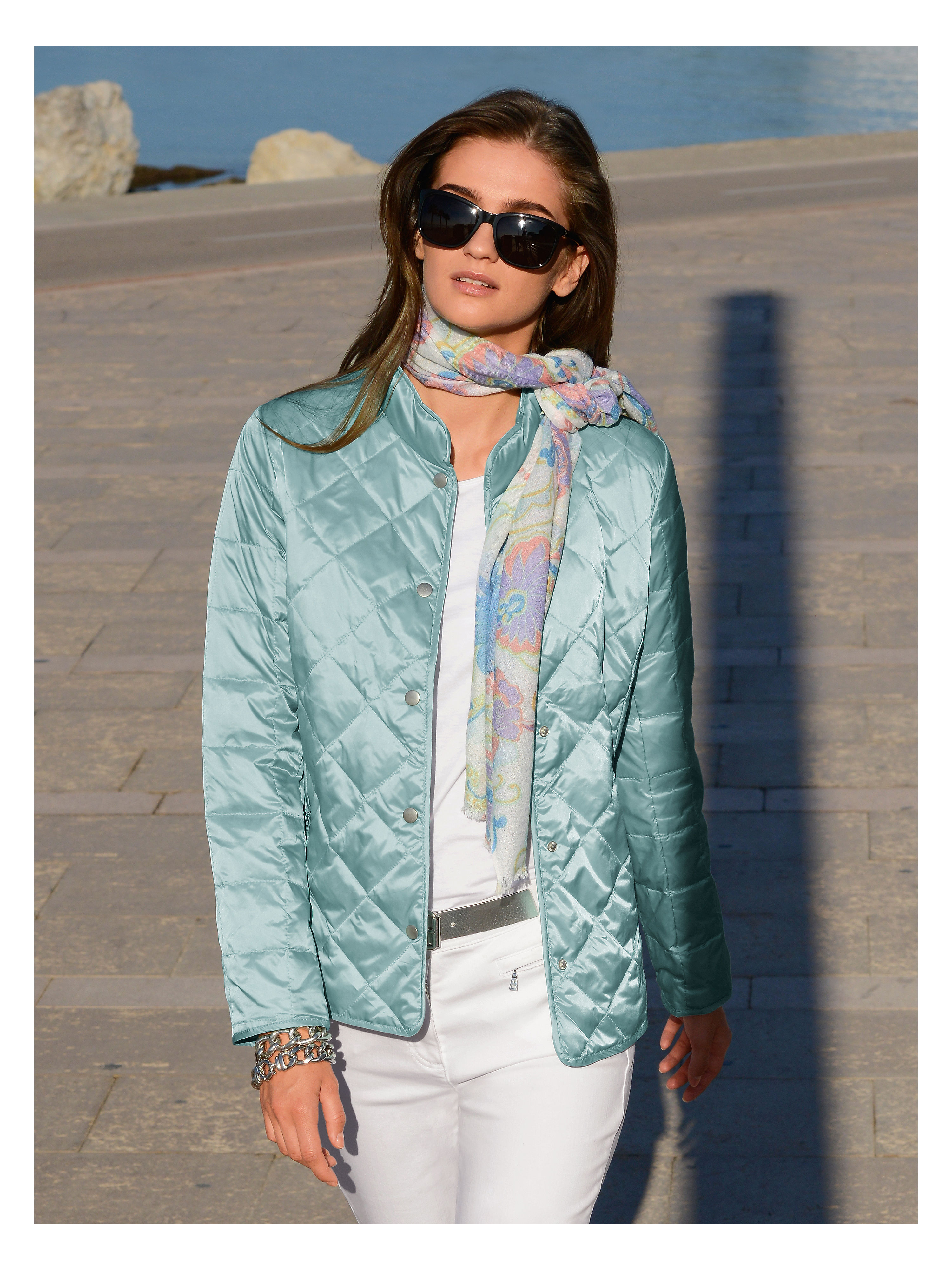 Image of Quilted jacket Peter Hahn turquoise size: 14