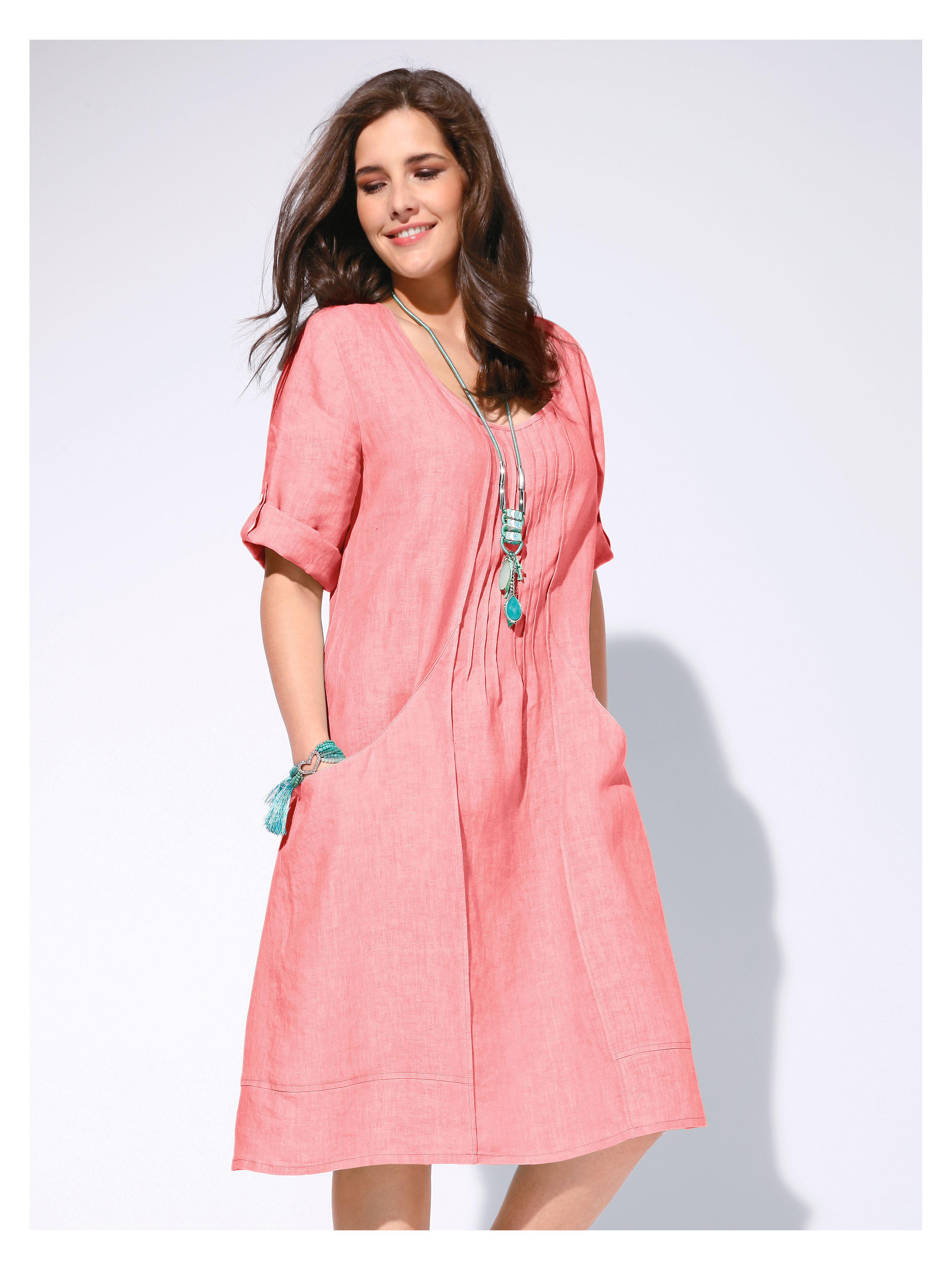 Image of Dress with 3/4-length sleeves Anna Aura orange size: 28s