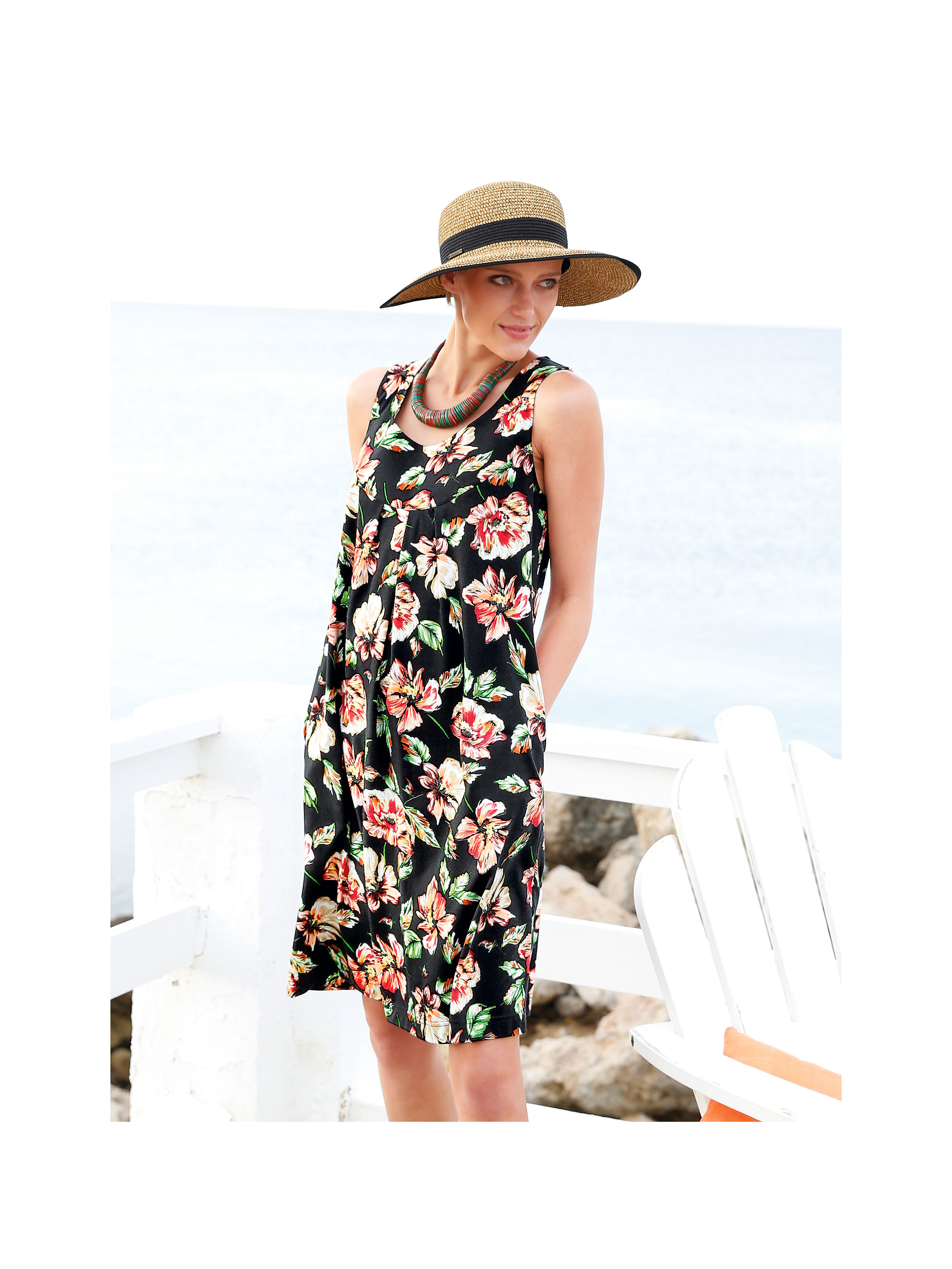 Image of Smock dress Green Cotton multicoloured size: 26
