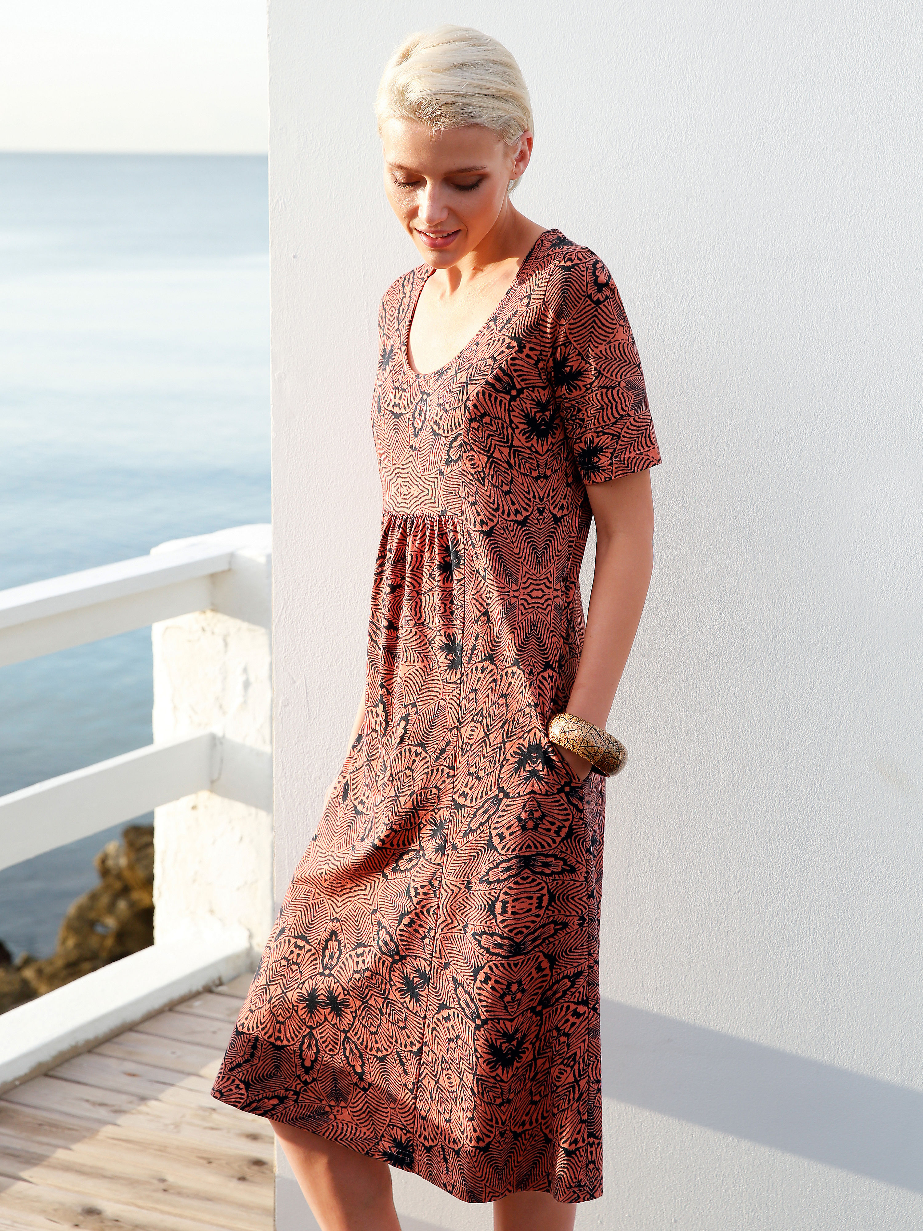 Image of Dress Green Cotton multicoloured