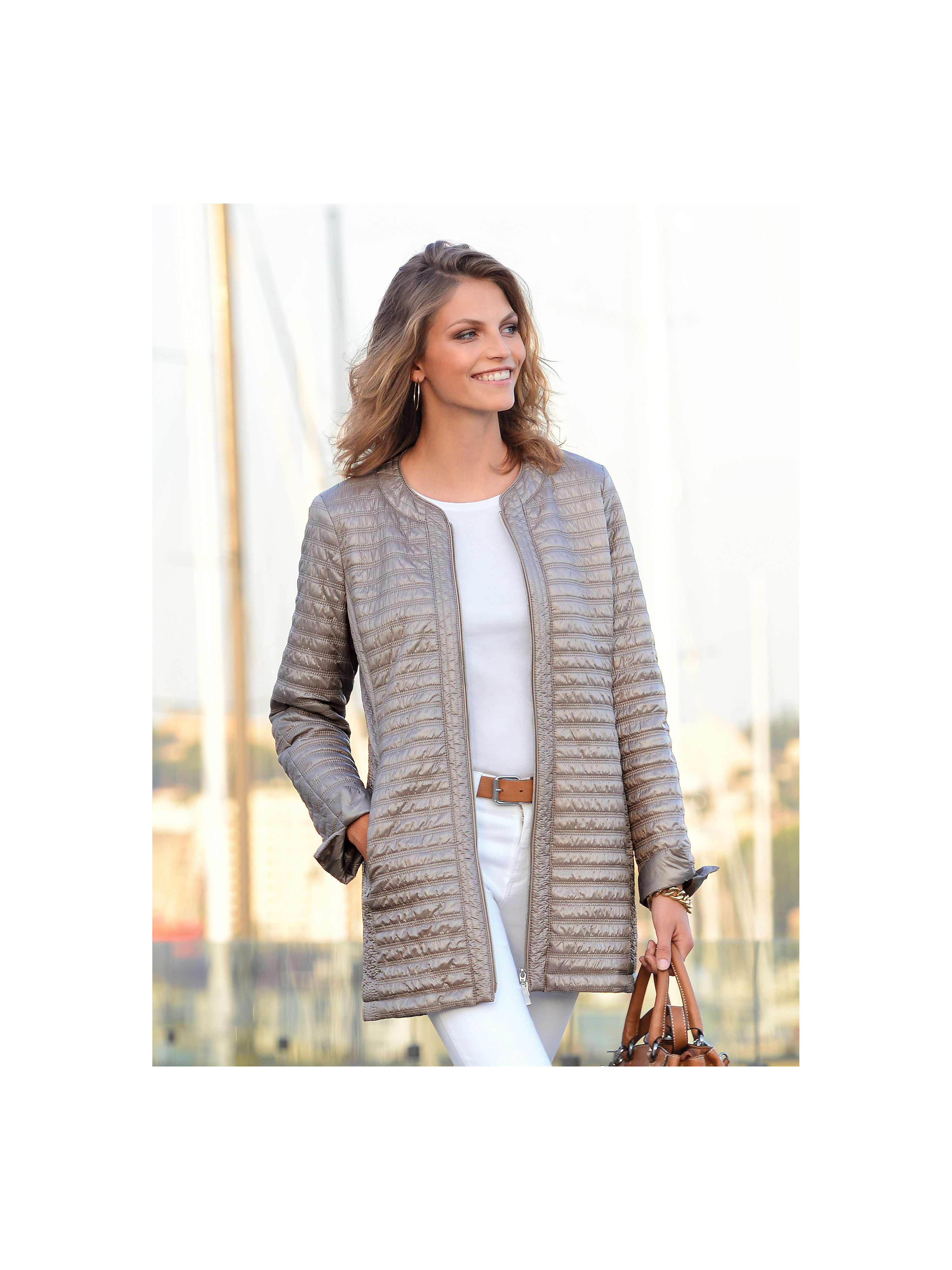Image of Long quilted jacket Fuchs & Schmitt beige