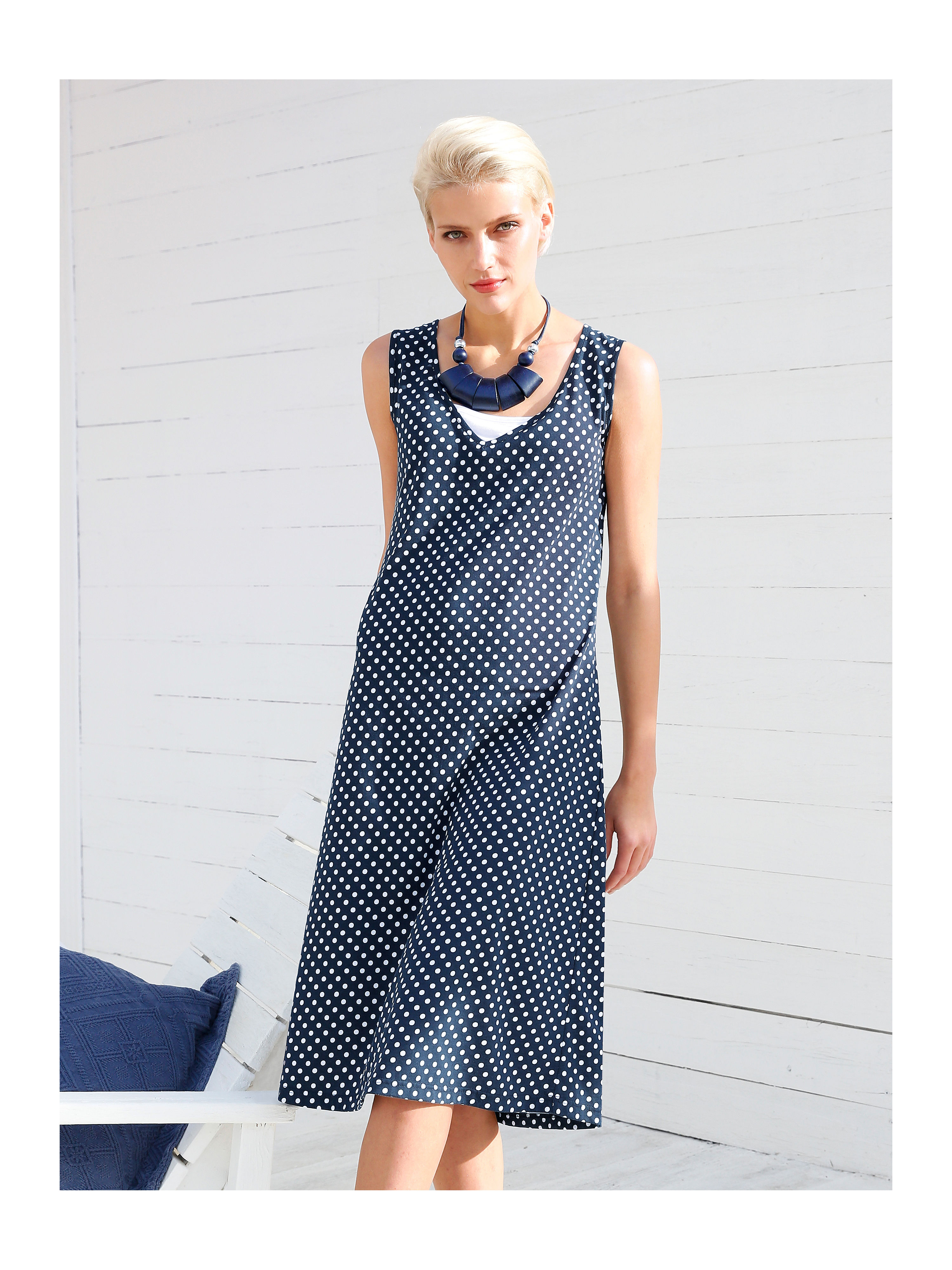 Image of Sleeveless dress Green Cotton multicoloured size: 24