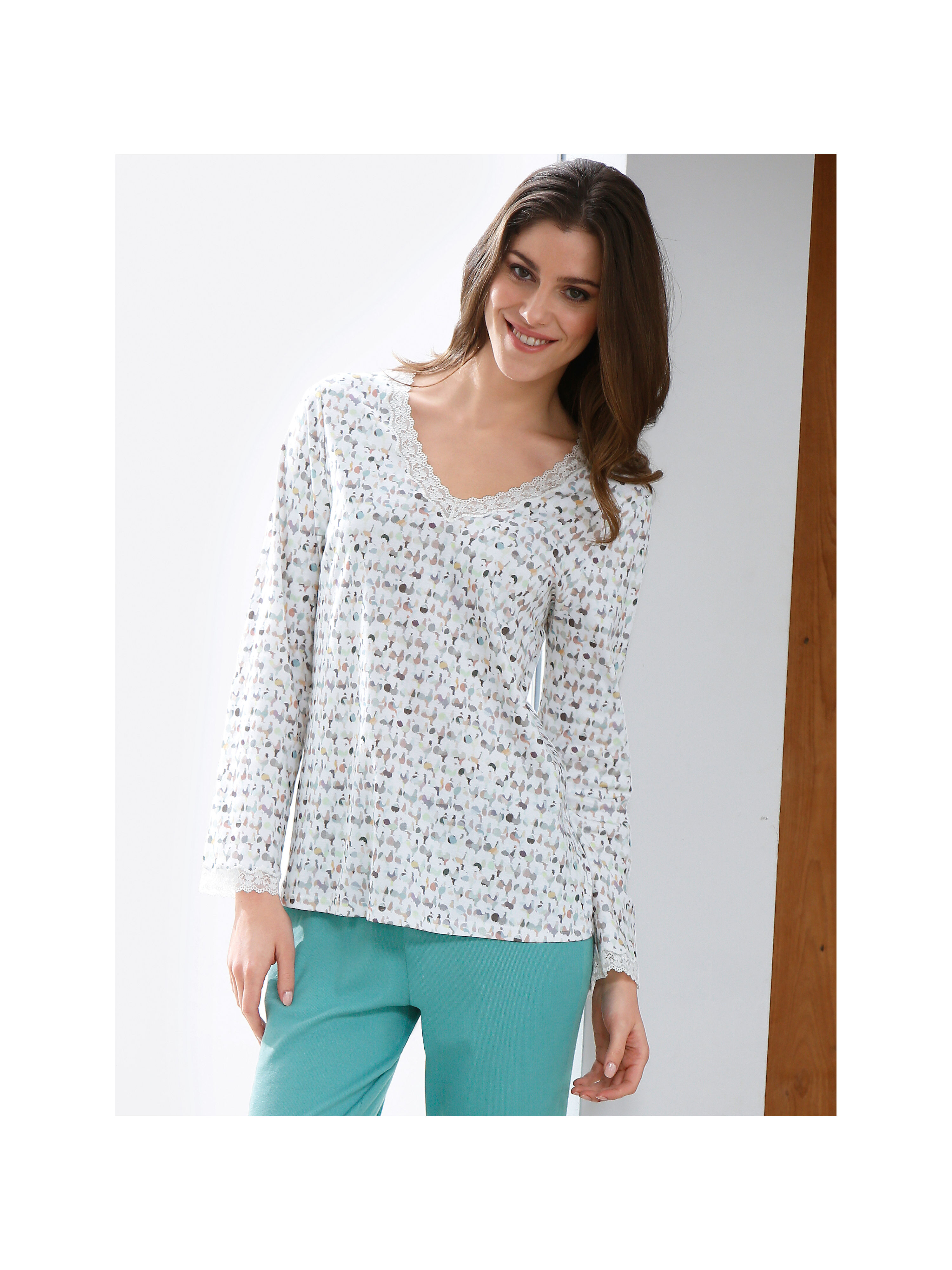 Image of V neck top Puro multicoloured