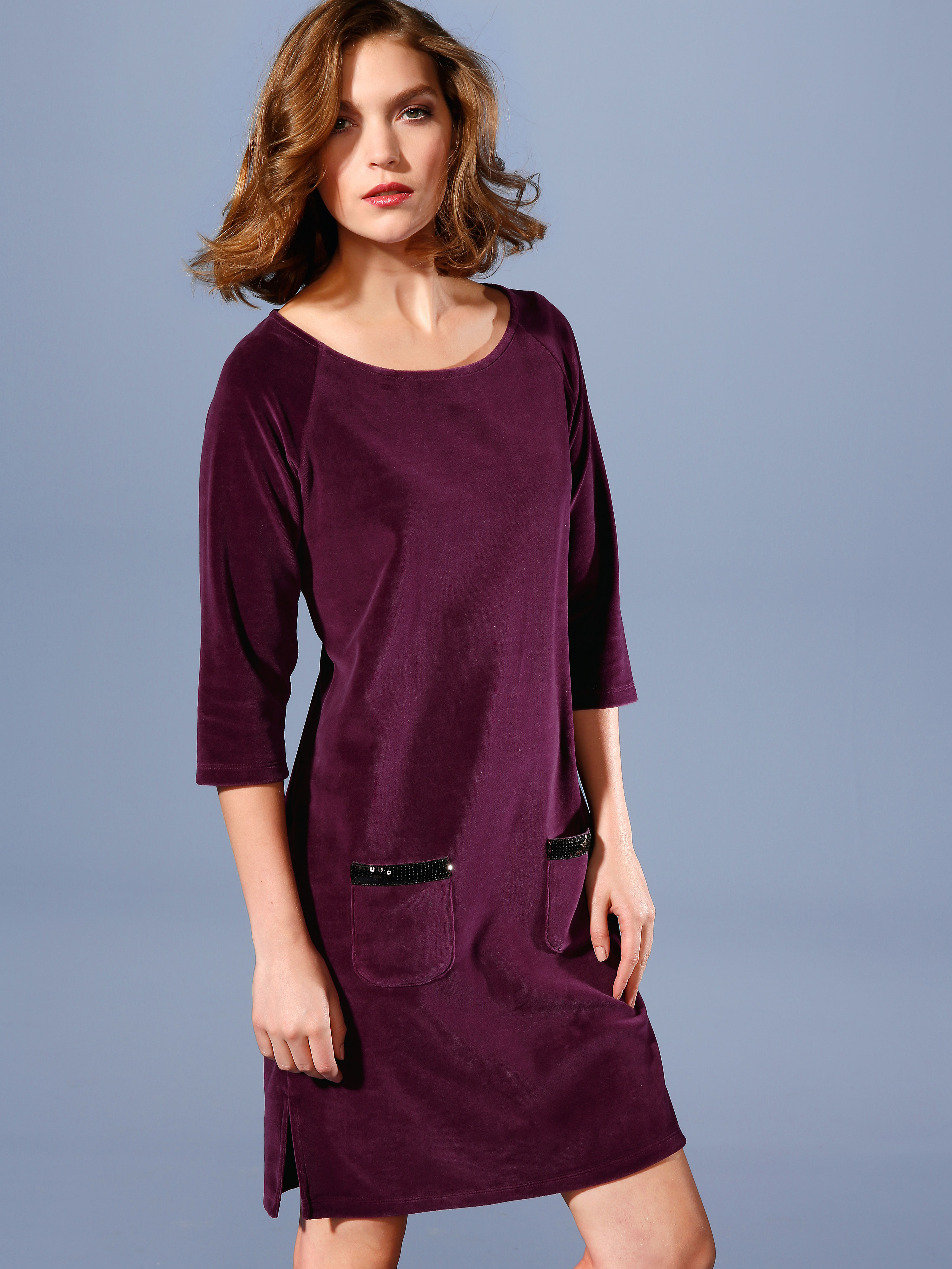 Image of Velour dress Peter Hahn purple