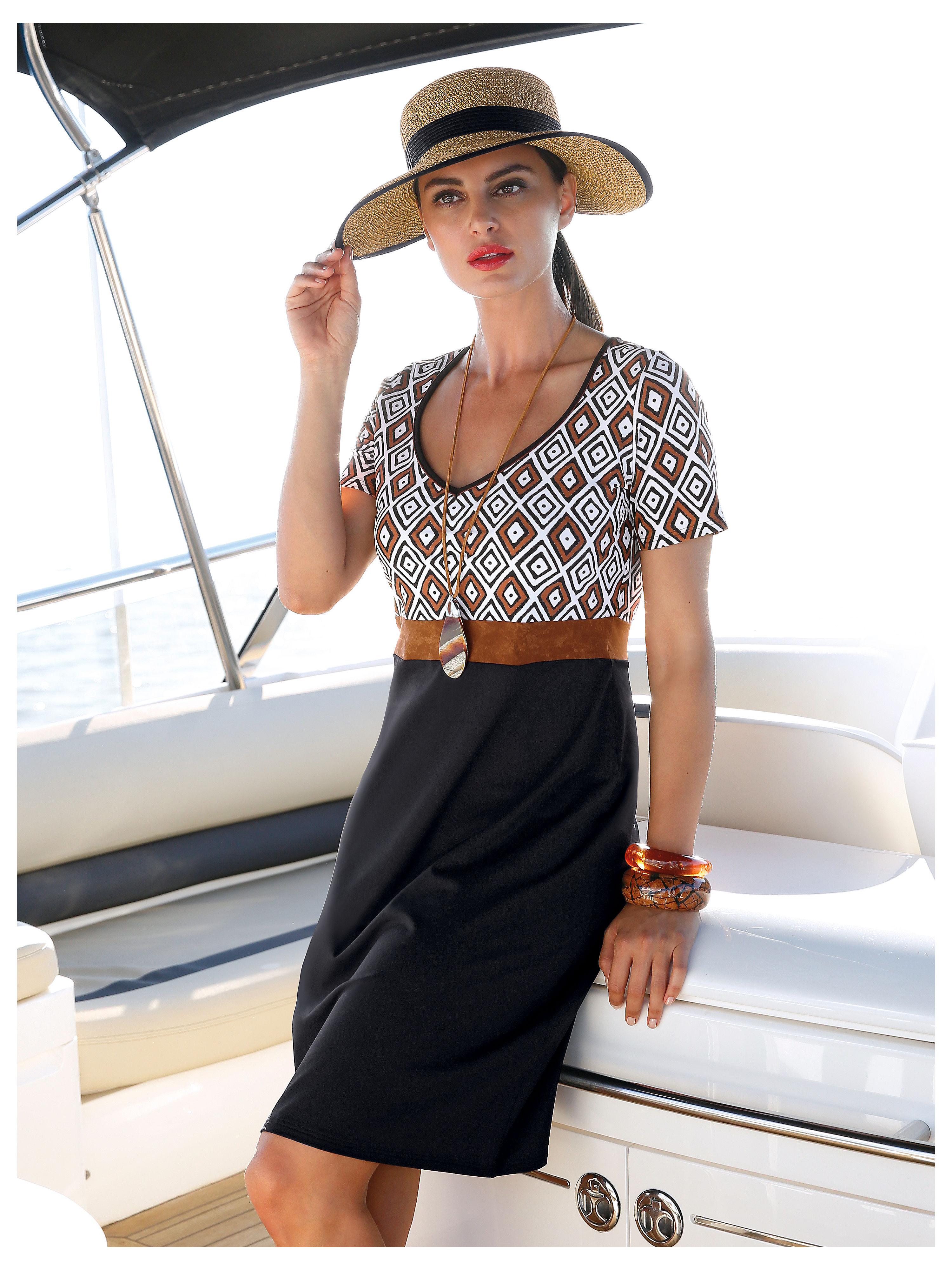 Image of Leisure dress with 1/4-length sleeves Sunflair multicoloured