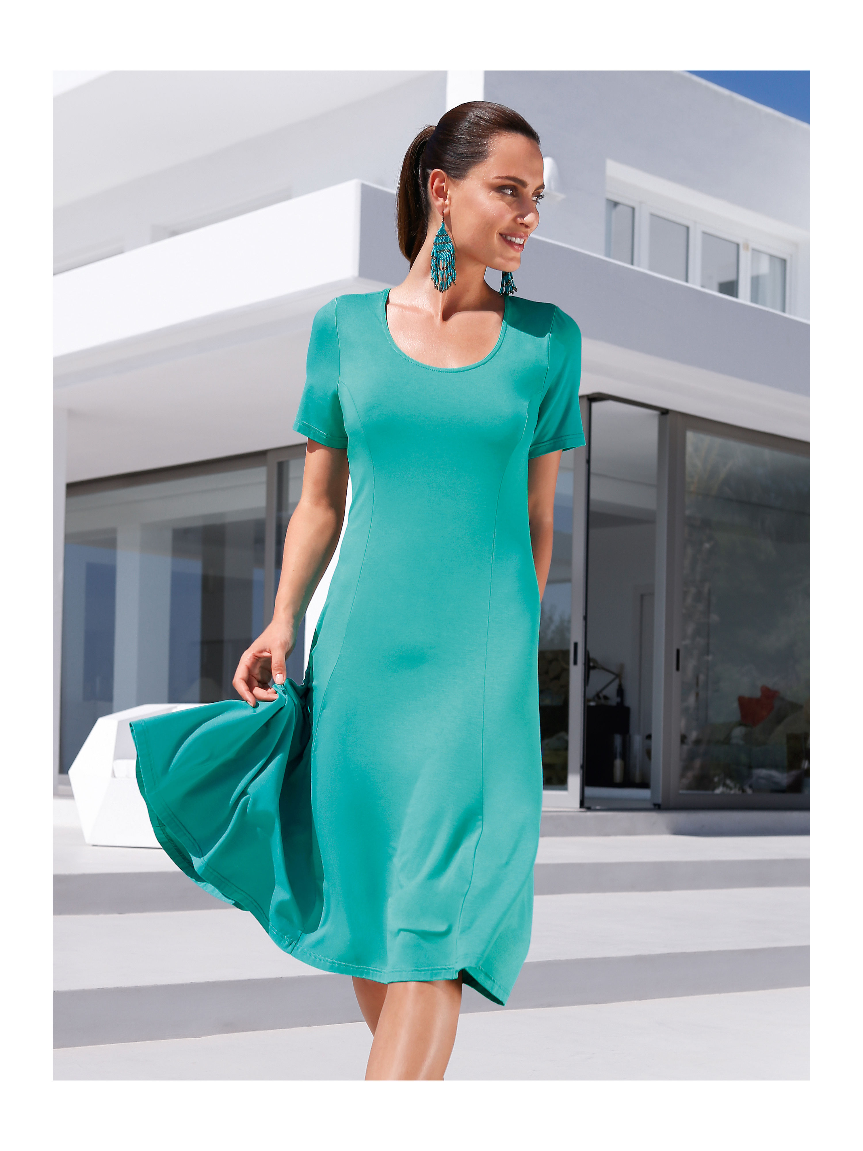 Image of Leisure dress with 1/2-length sleeves Peter Hahn turquoise