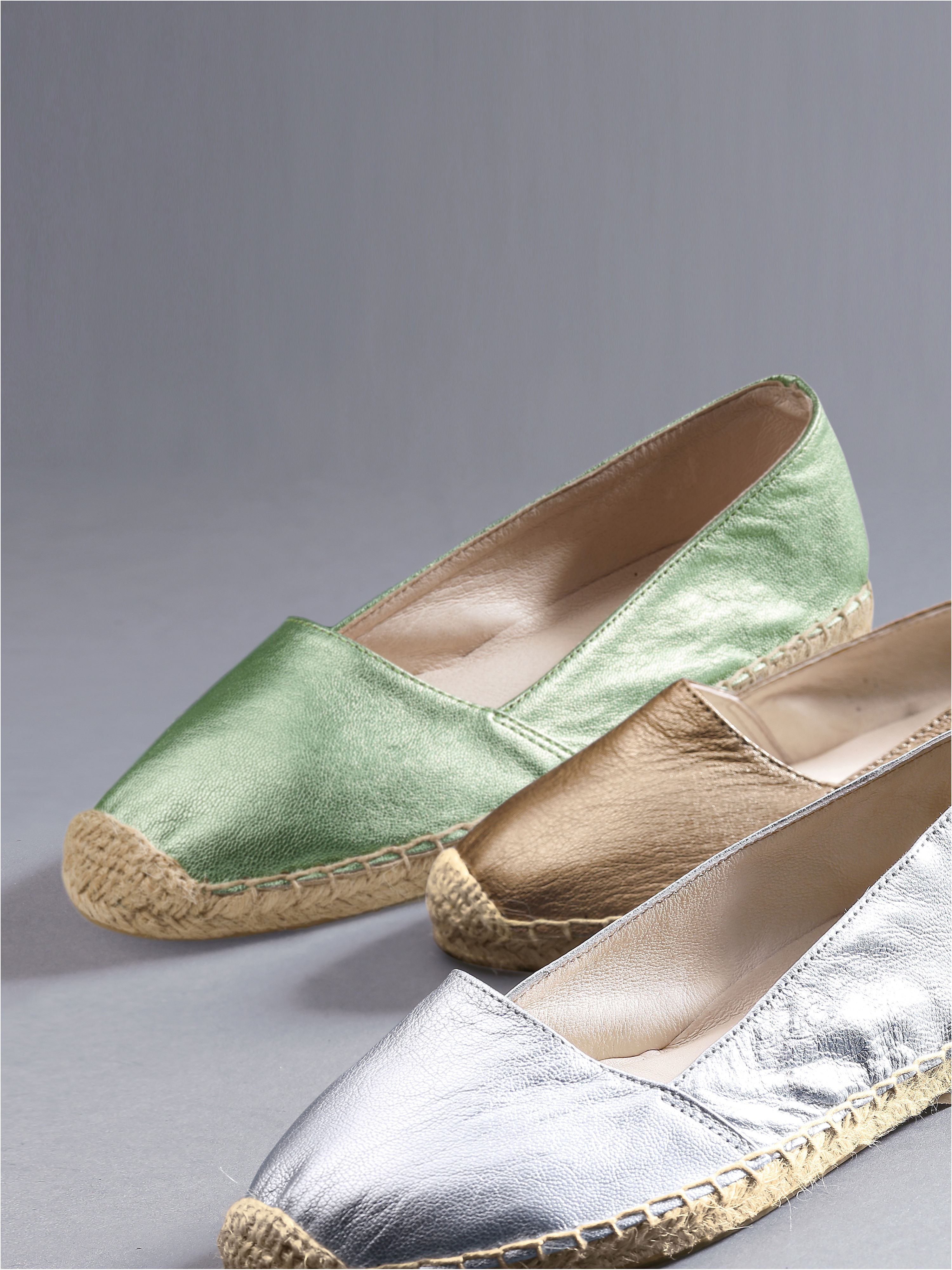 Image of Espadrilles made from the finest kidskin nappa Looxent green