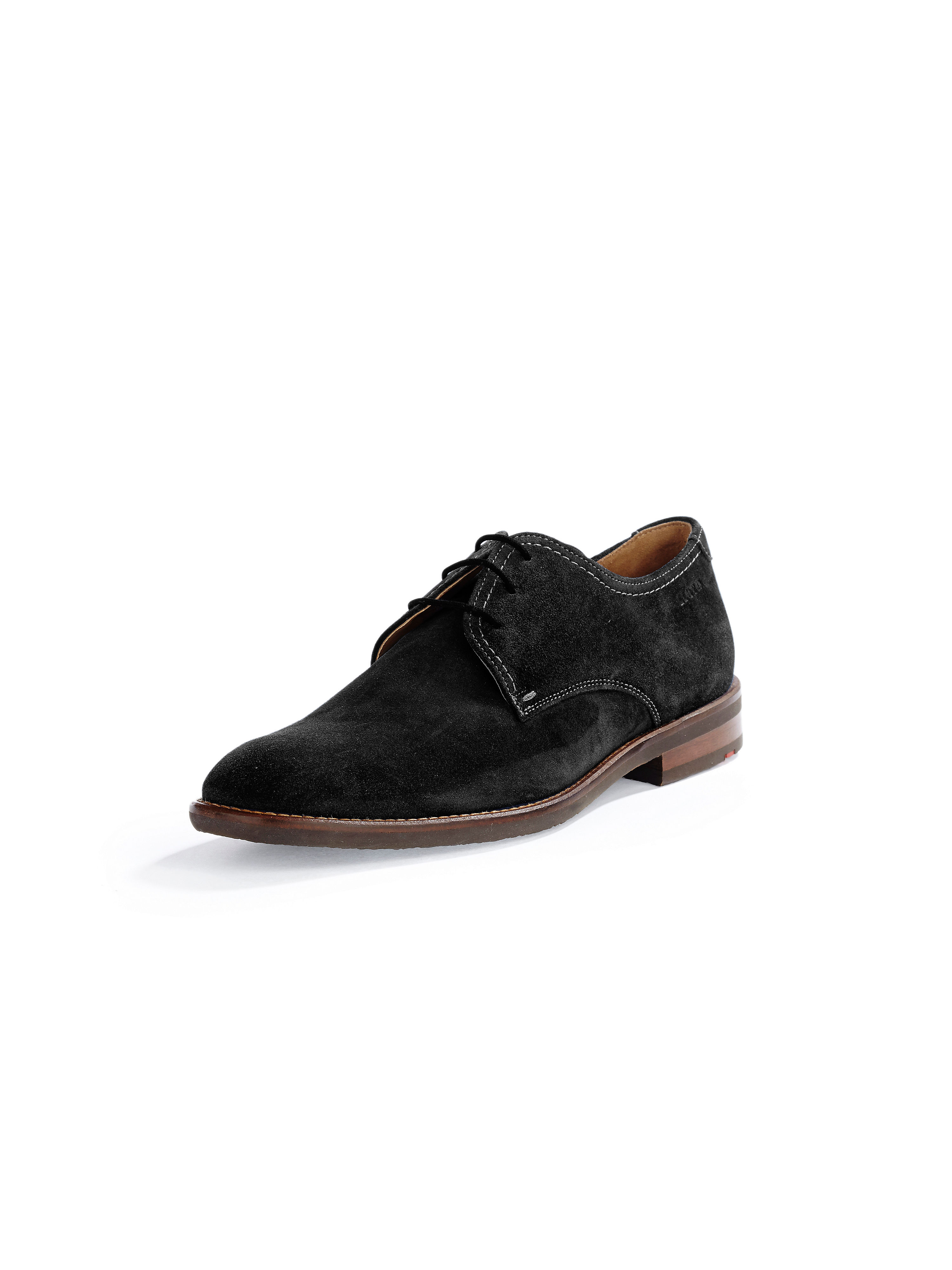 Image of Velvety calfskin suede lace-ups Lloyd black