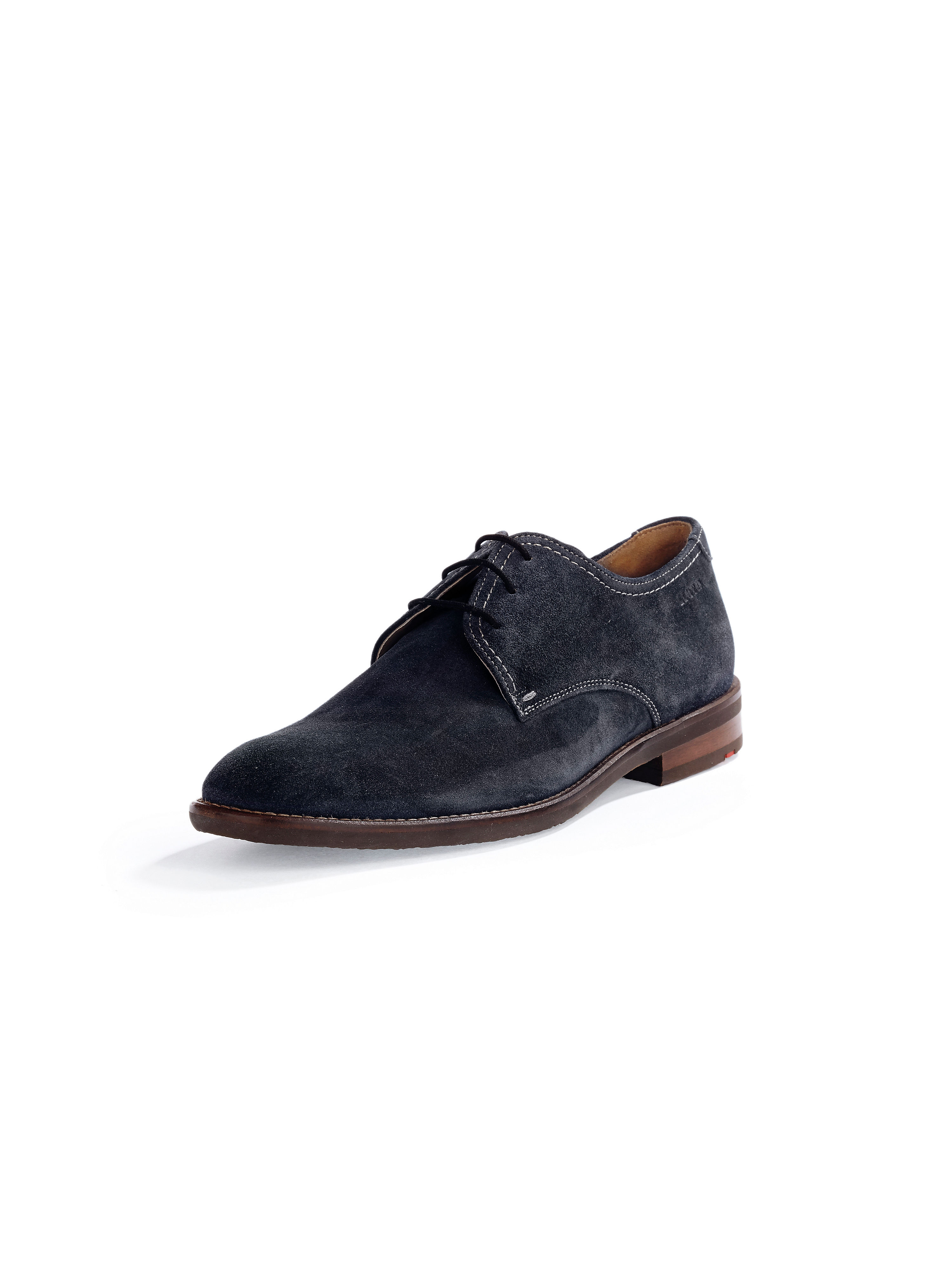 Image of Velvety calfskin suede lace-ups Lloyd blue