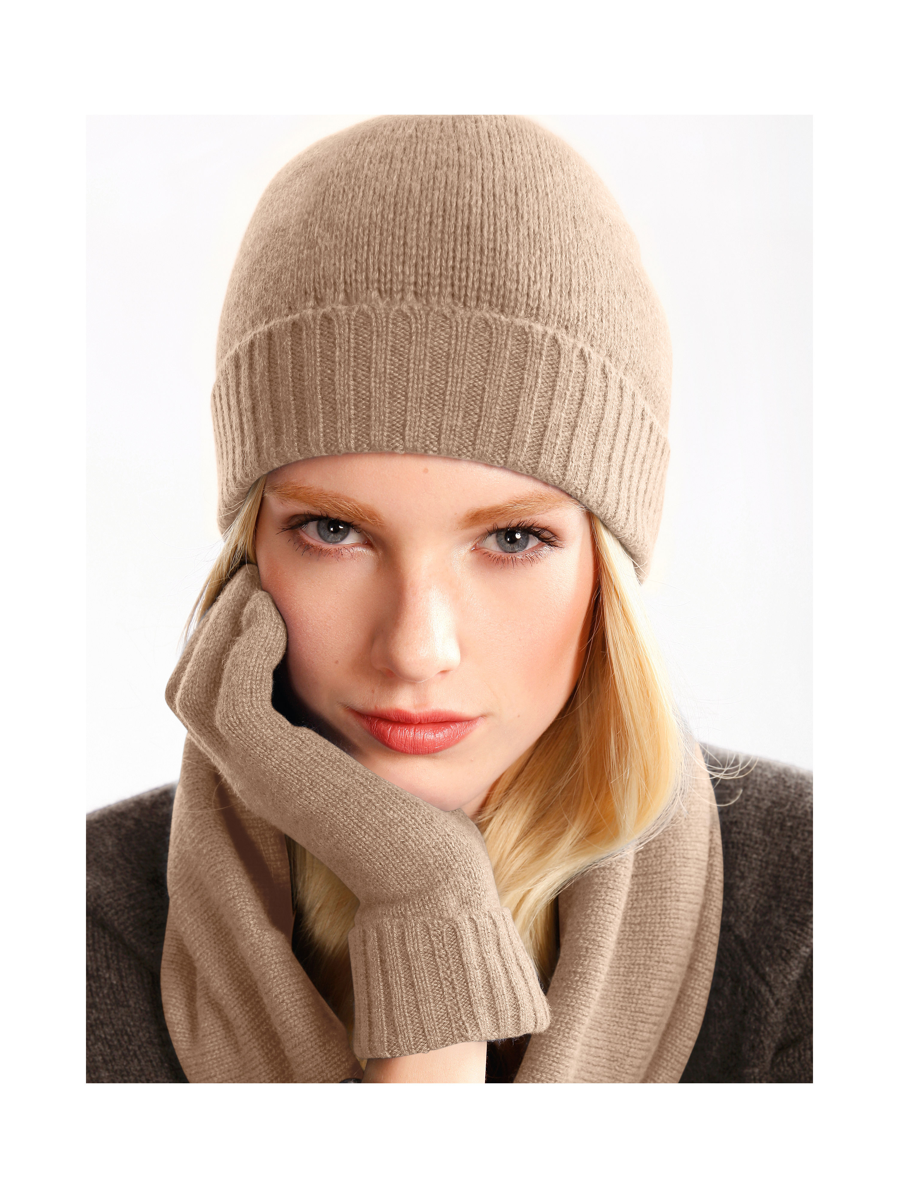 Image of Hat cashmere brown