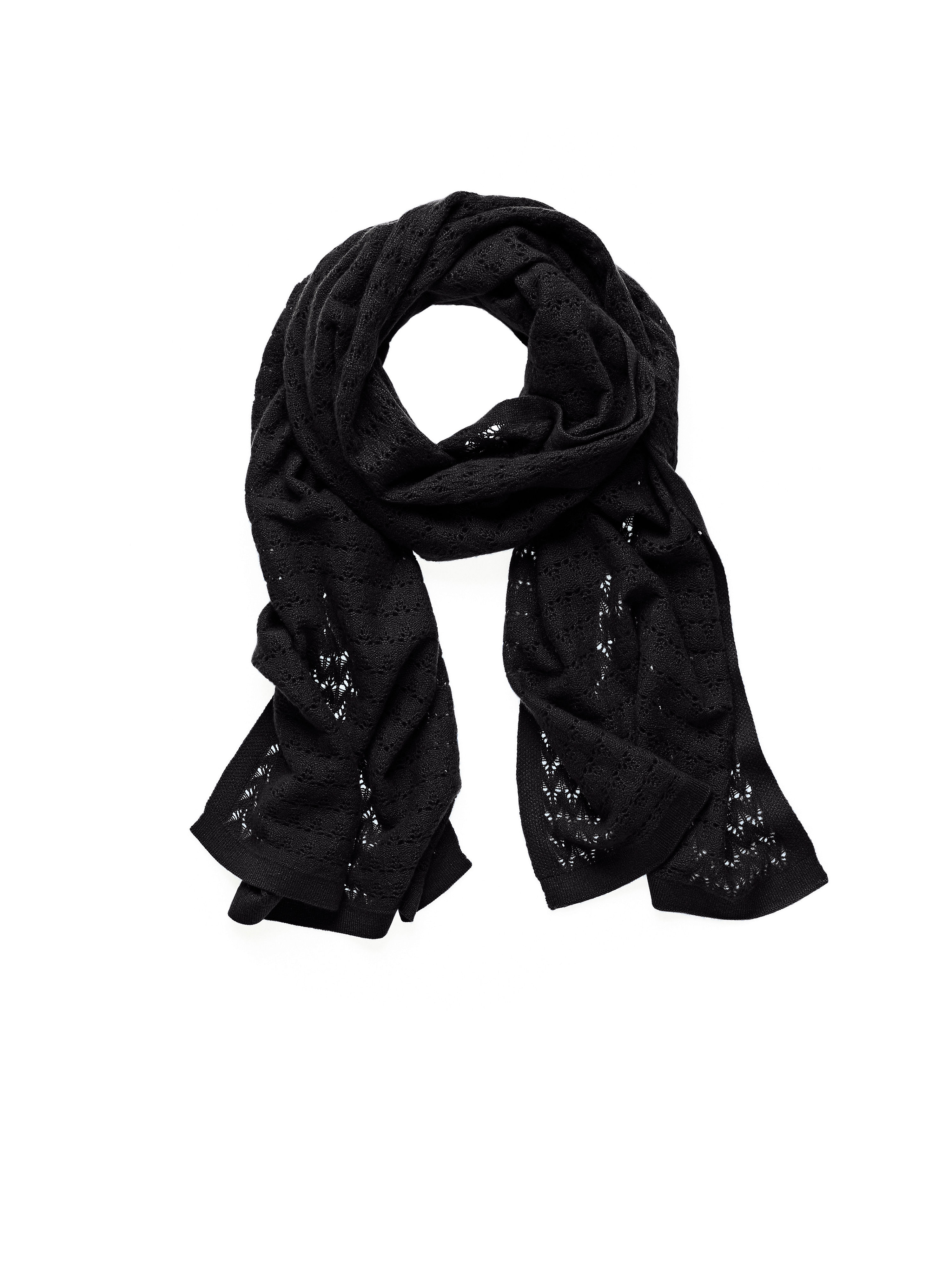 Image of Knitted scarf in 100% cashmere Peter Hahn black