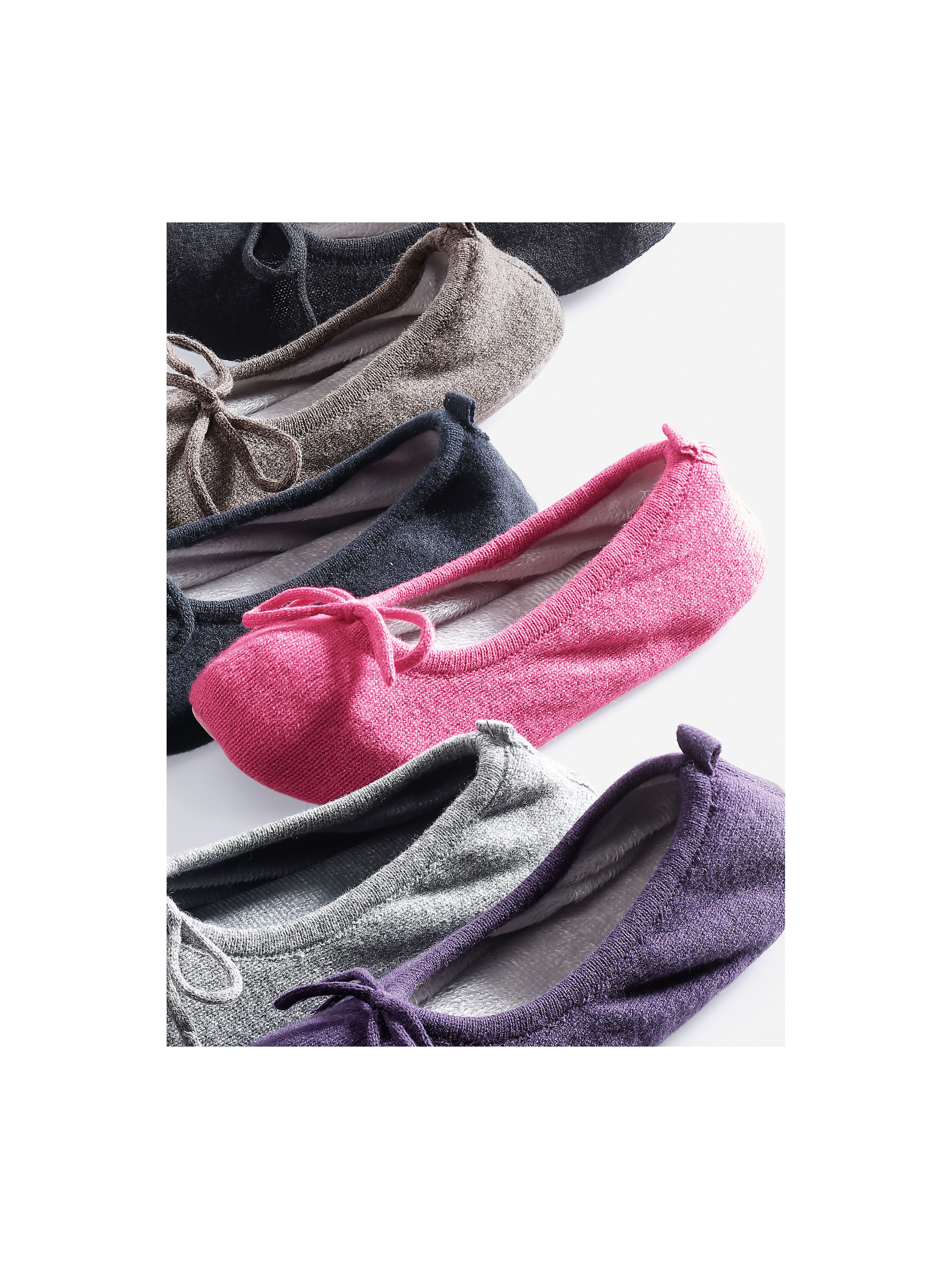 Image of Charming knitted slippers cashmere bright pink