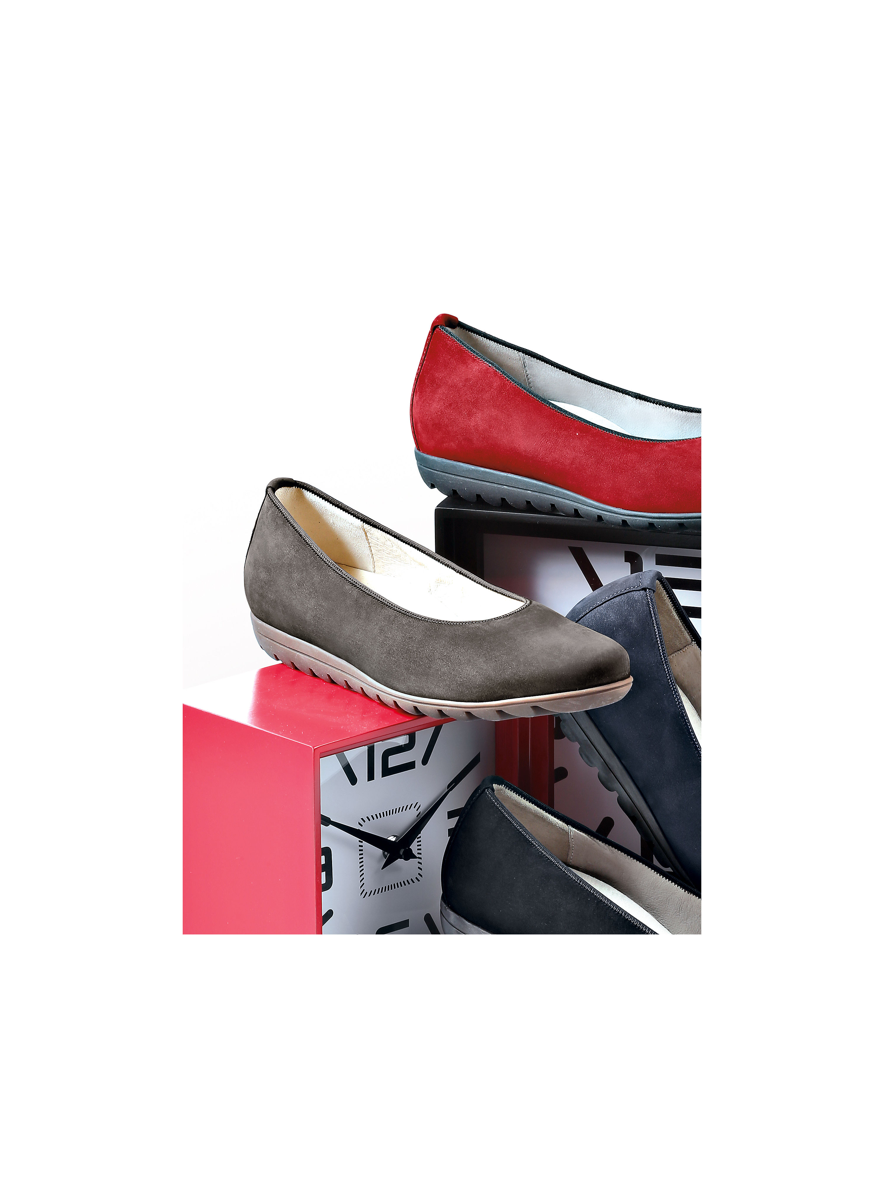 Image of Classic cowskin nubuck ballerina pumps Waldläufer brown