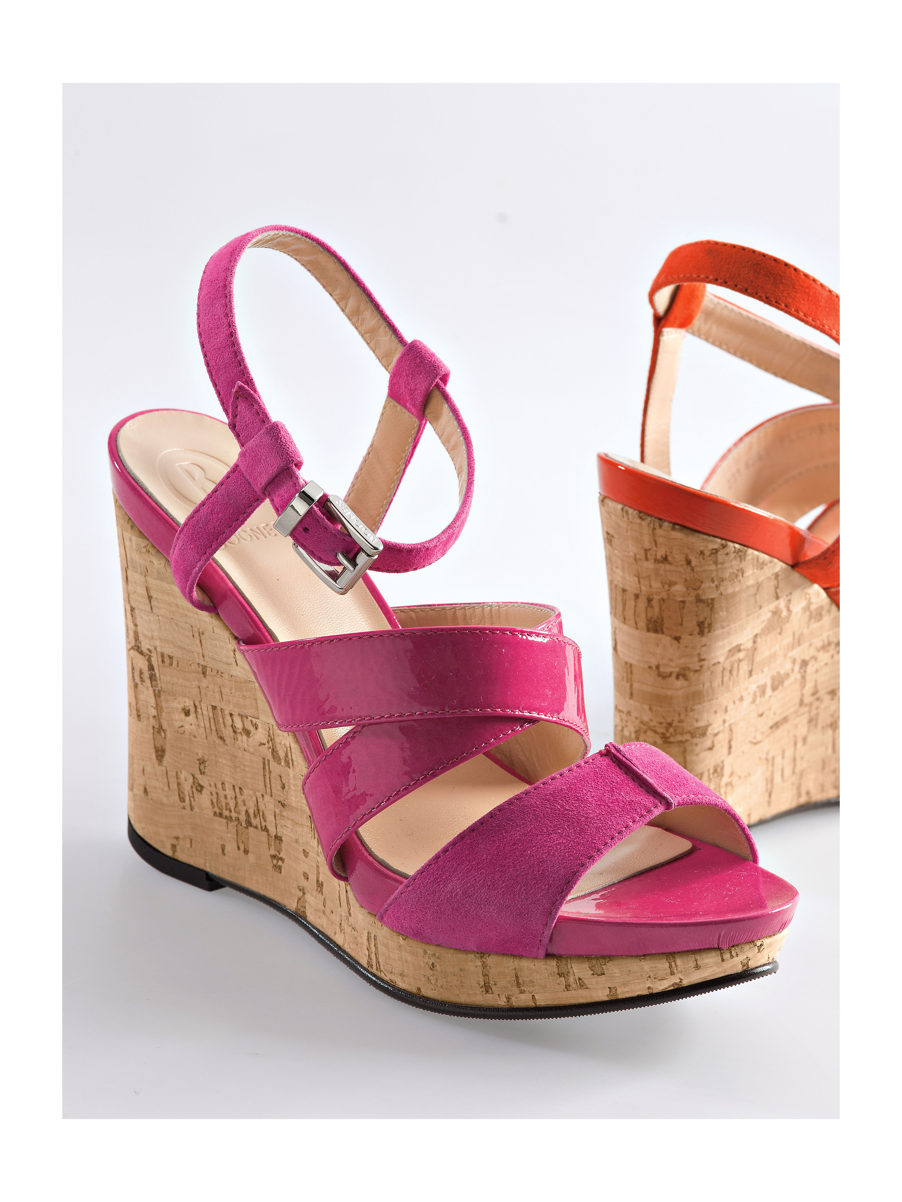 Image of Wedge ankle-strap sandals with ankle strap Bogner bright pink