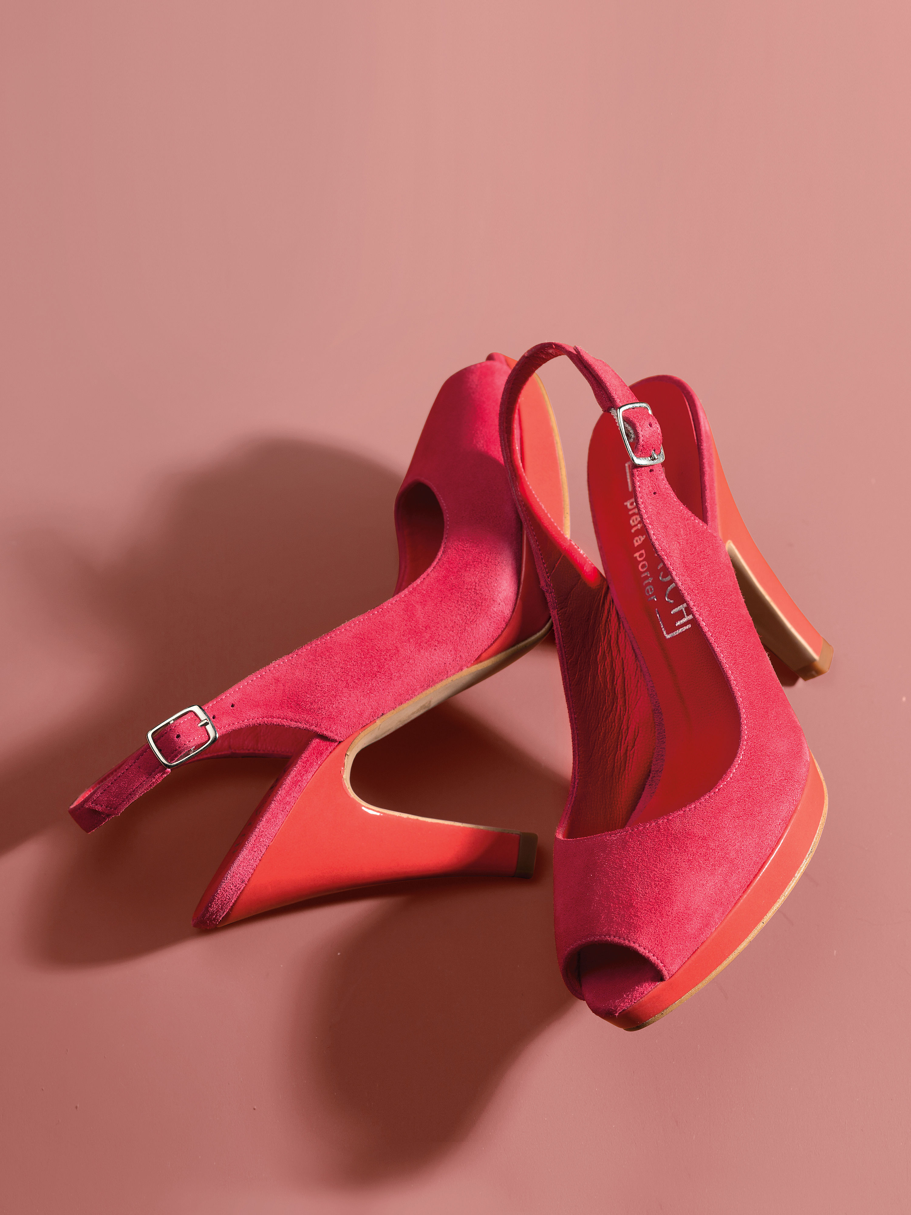 Image of Sling-back peeptoes Uta Raasch bright pink