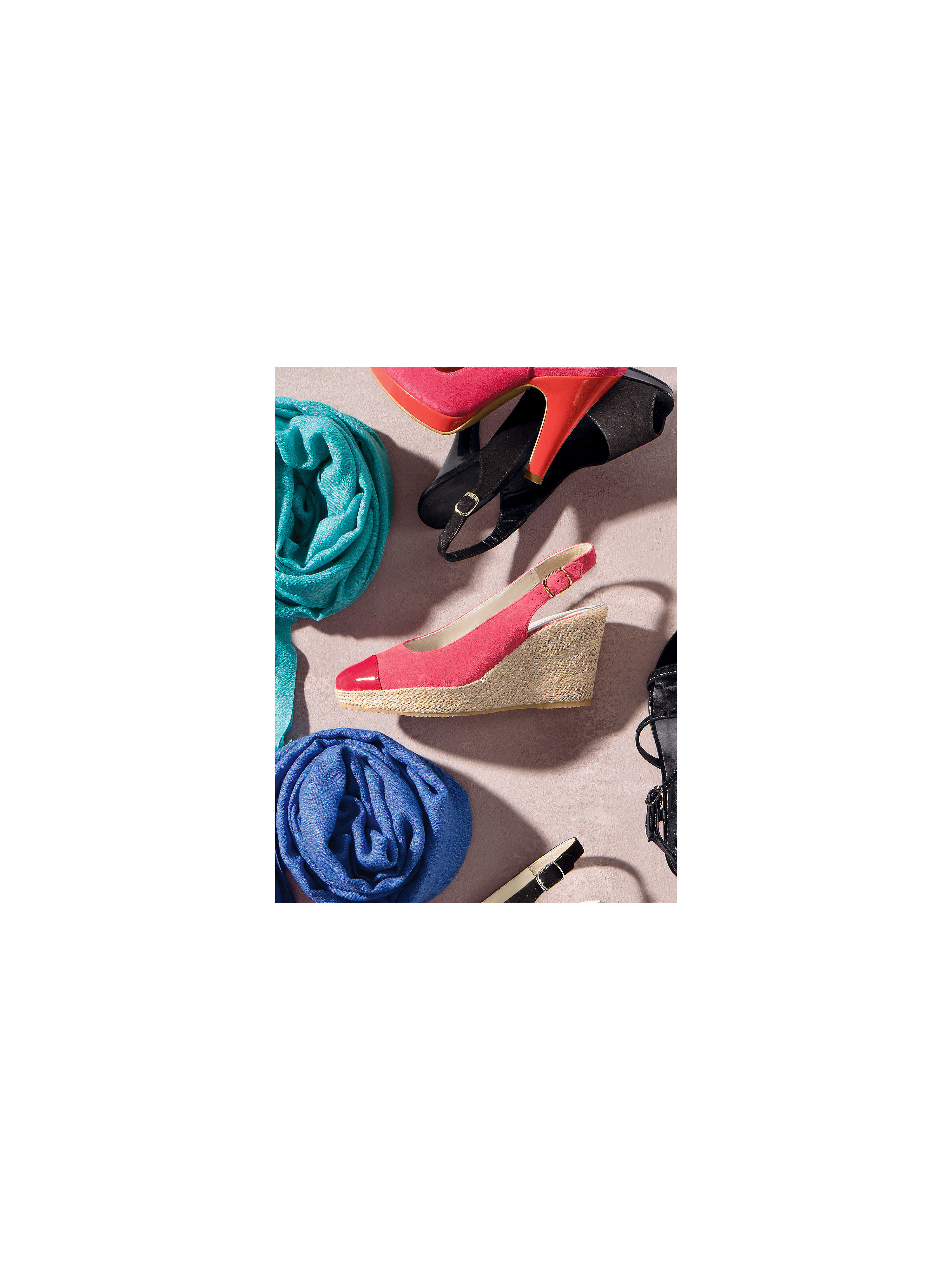 Image of Sling-bag wedge pumps Uta Raasch bright pink