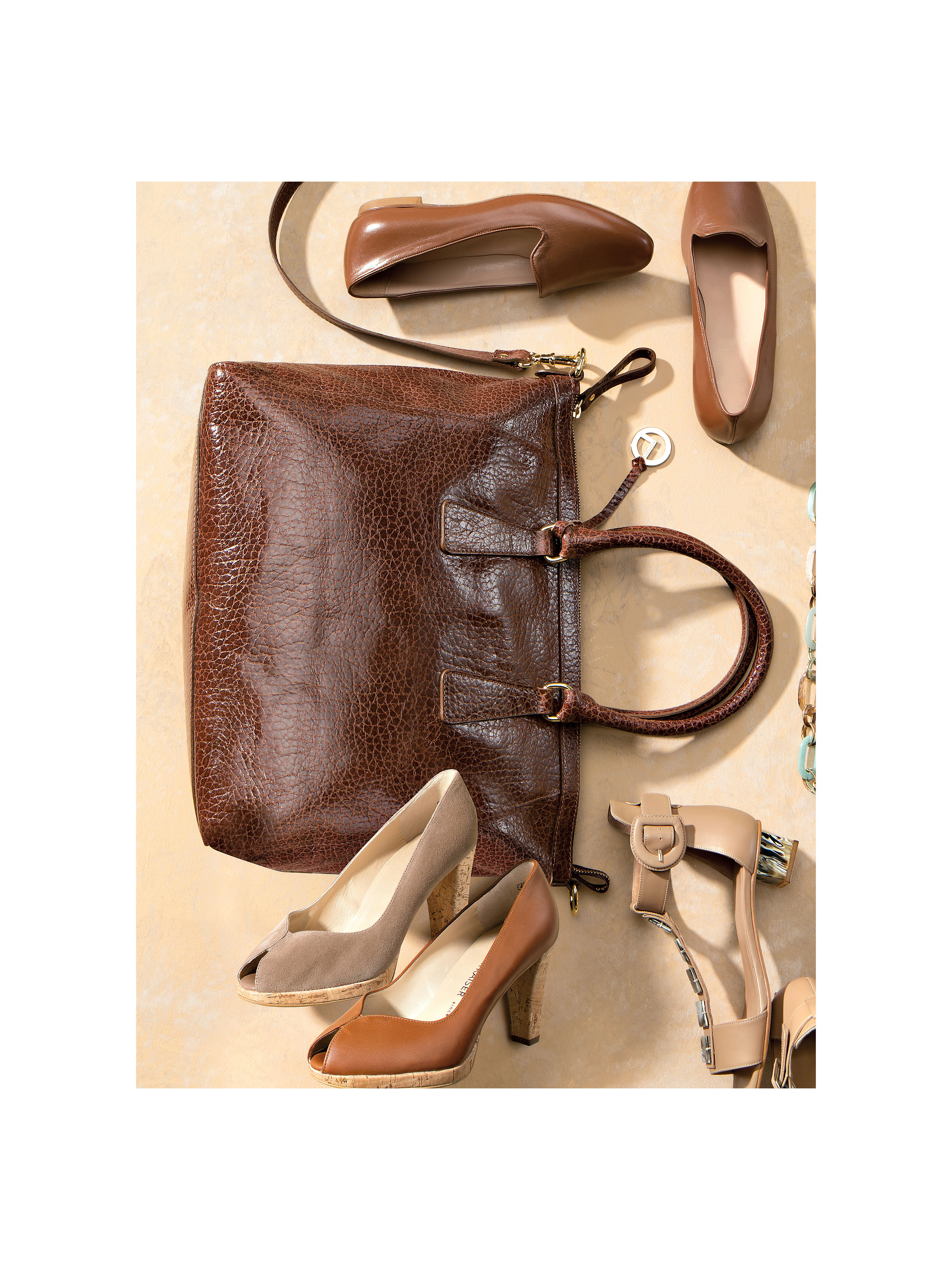 Image of Bag made from cowskin nappa L. Credi brown