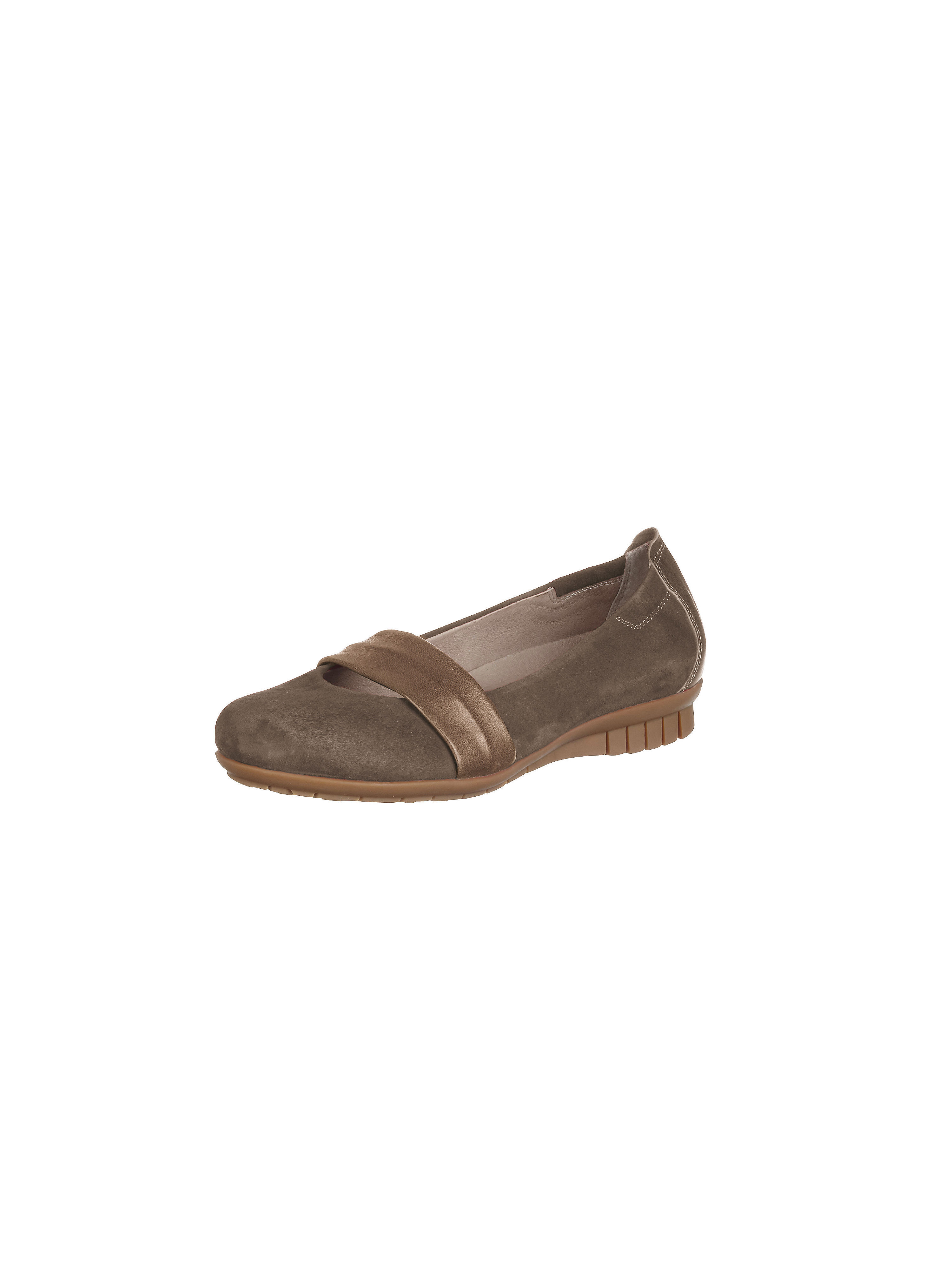 Image of Sporty ballerinas in velvety suede Softwaves brown