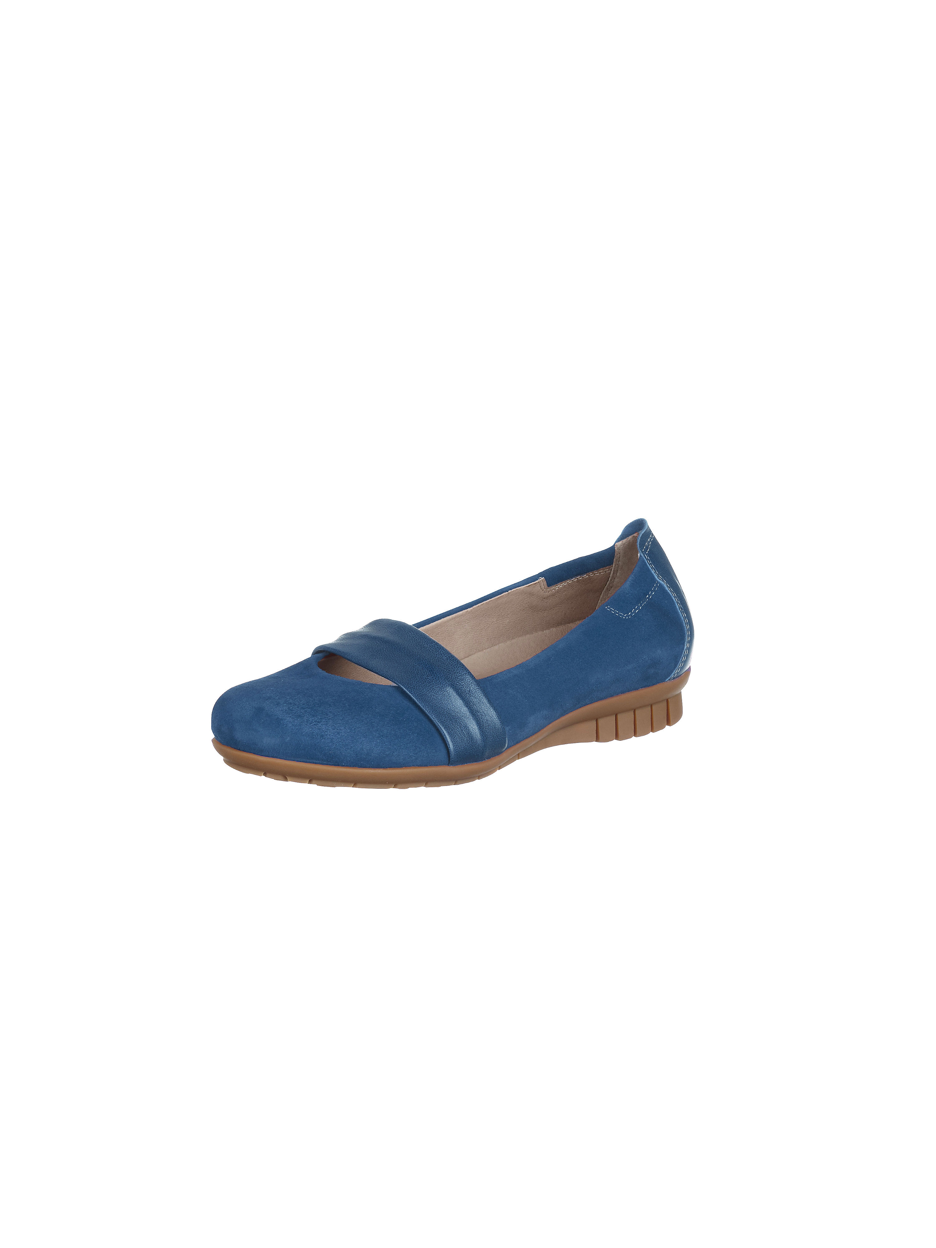 Image of Sporty ballerinas in velvety suede Softwaves blue