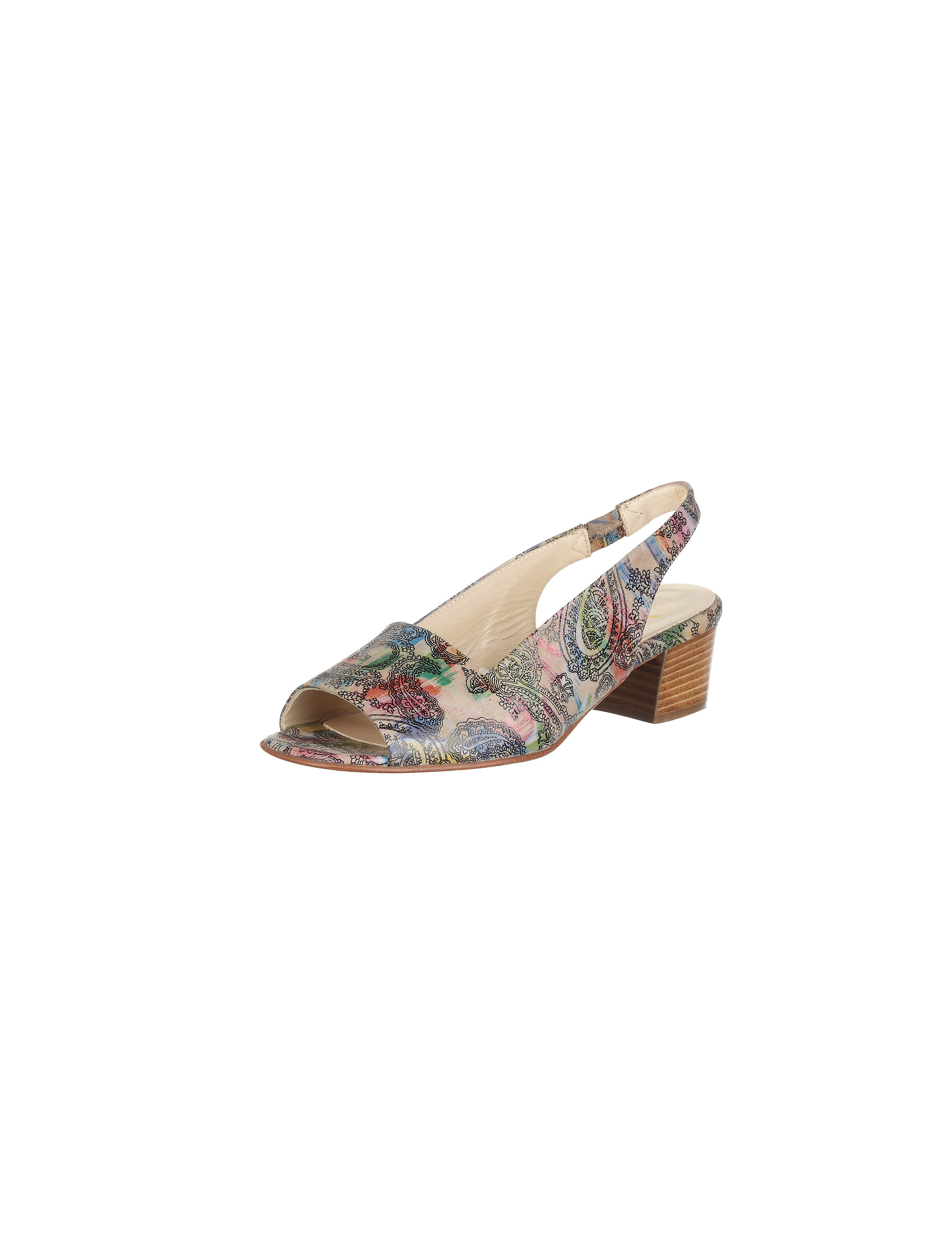 Image of Slingback sandals made from velvety lambskin suede Peter Hahn multicoloured
