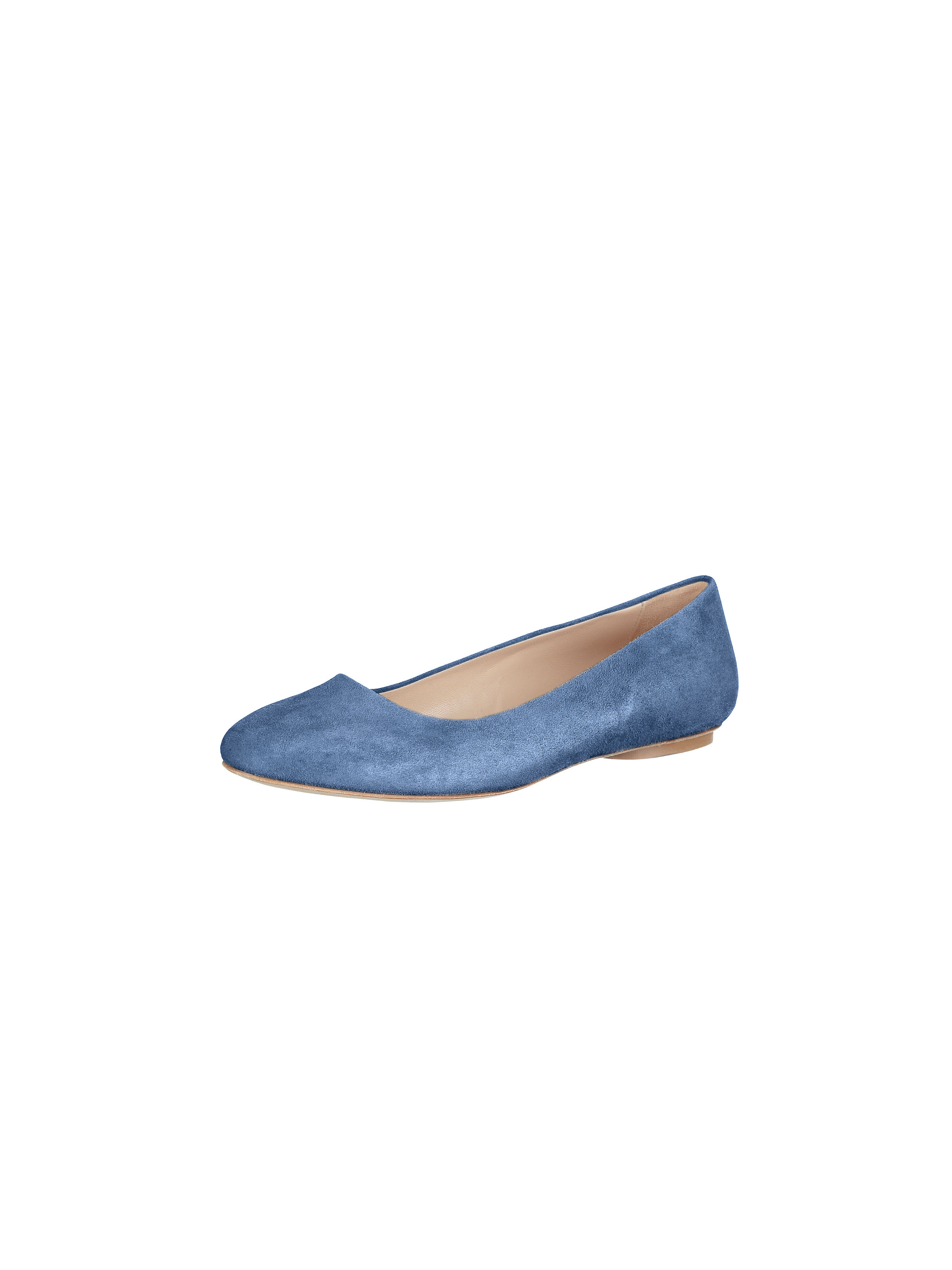 Image of Timeless lambskin suede ballerinas Peter Hahn blue
