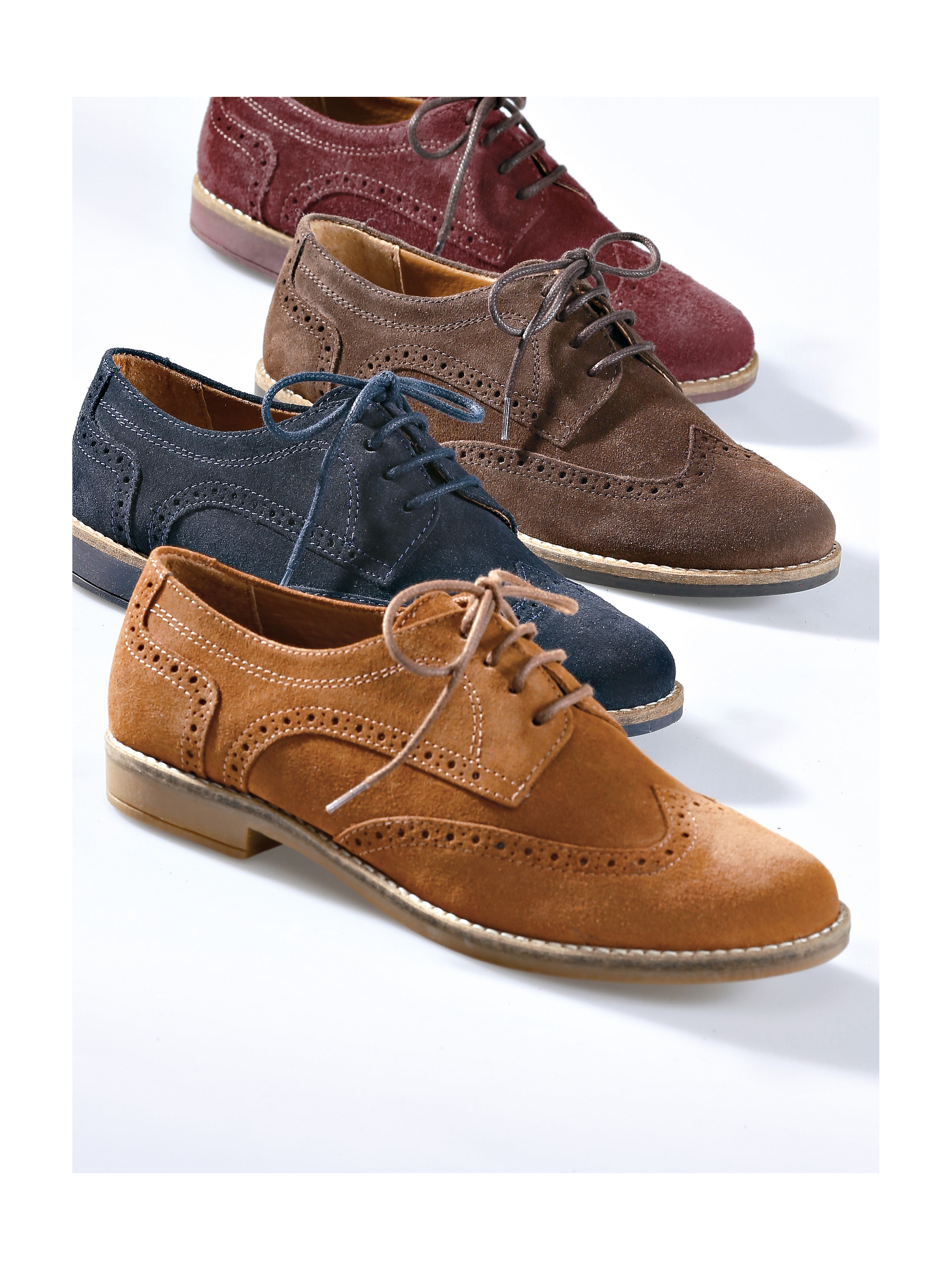 Image of Lace-ups with Budapest perforation detail Peter Hahn brown