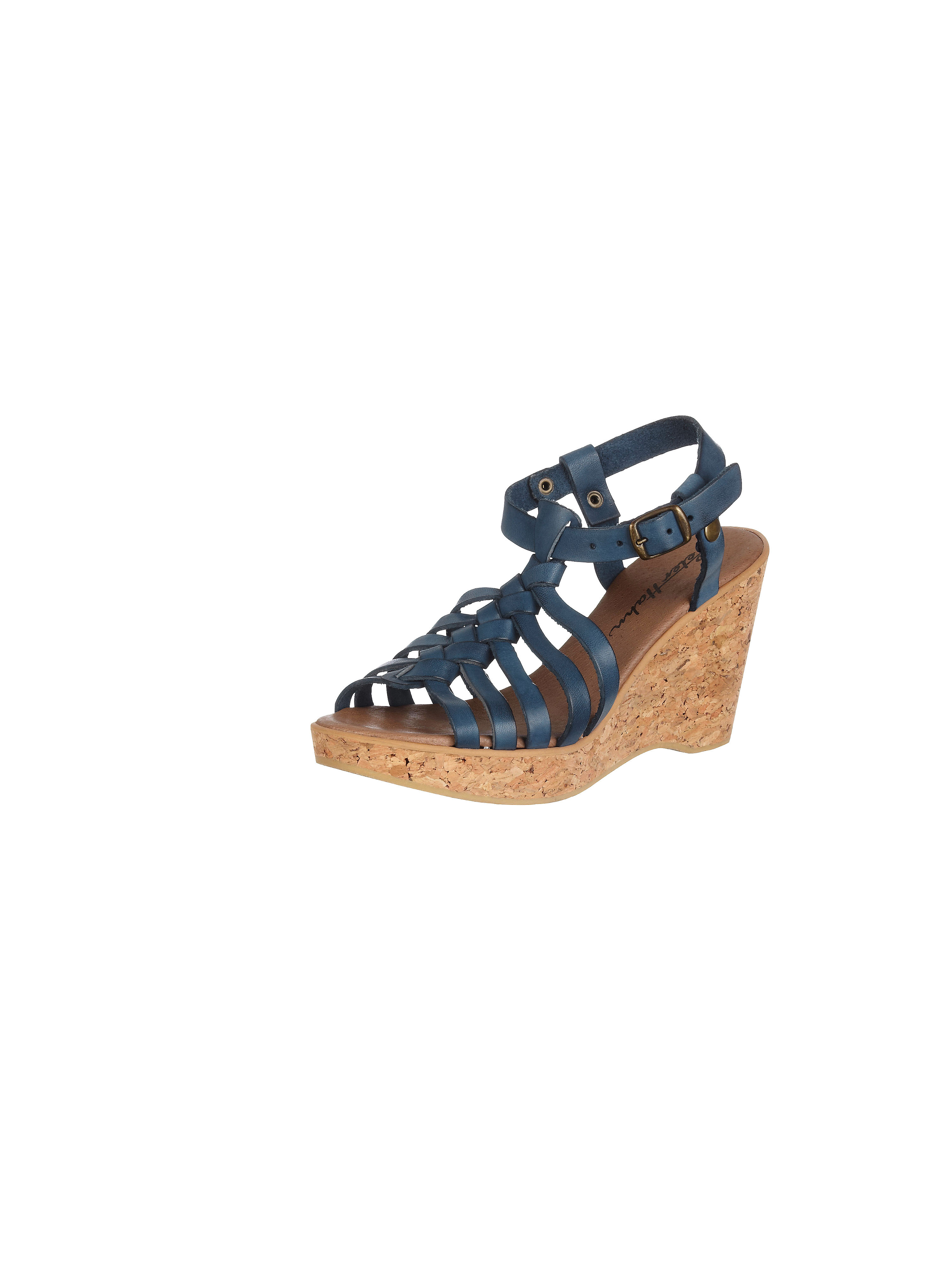 Image of Sandals with a cork platform Peter Hahn blue