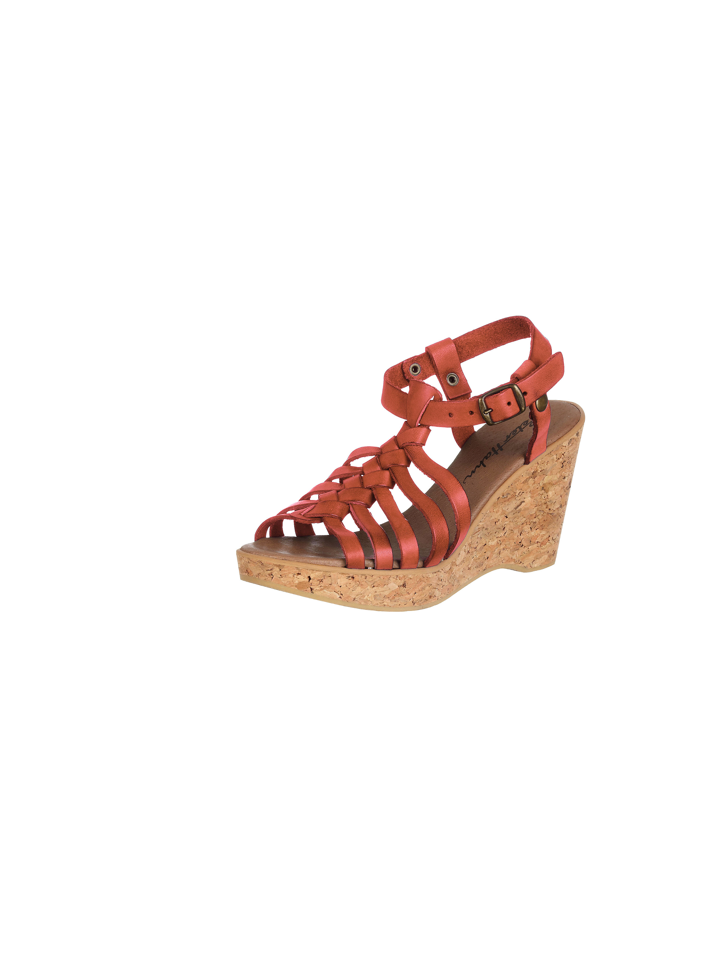 Image of Sandals with a cork platform Peter Hahn red
