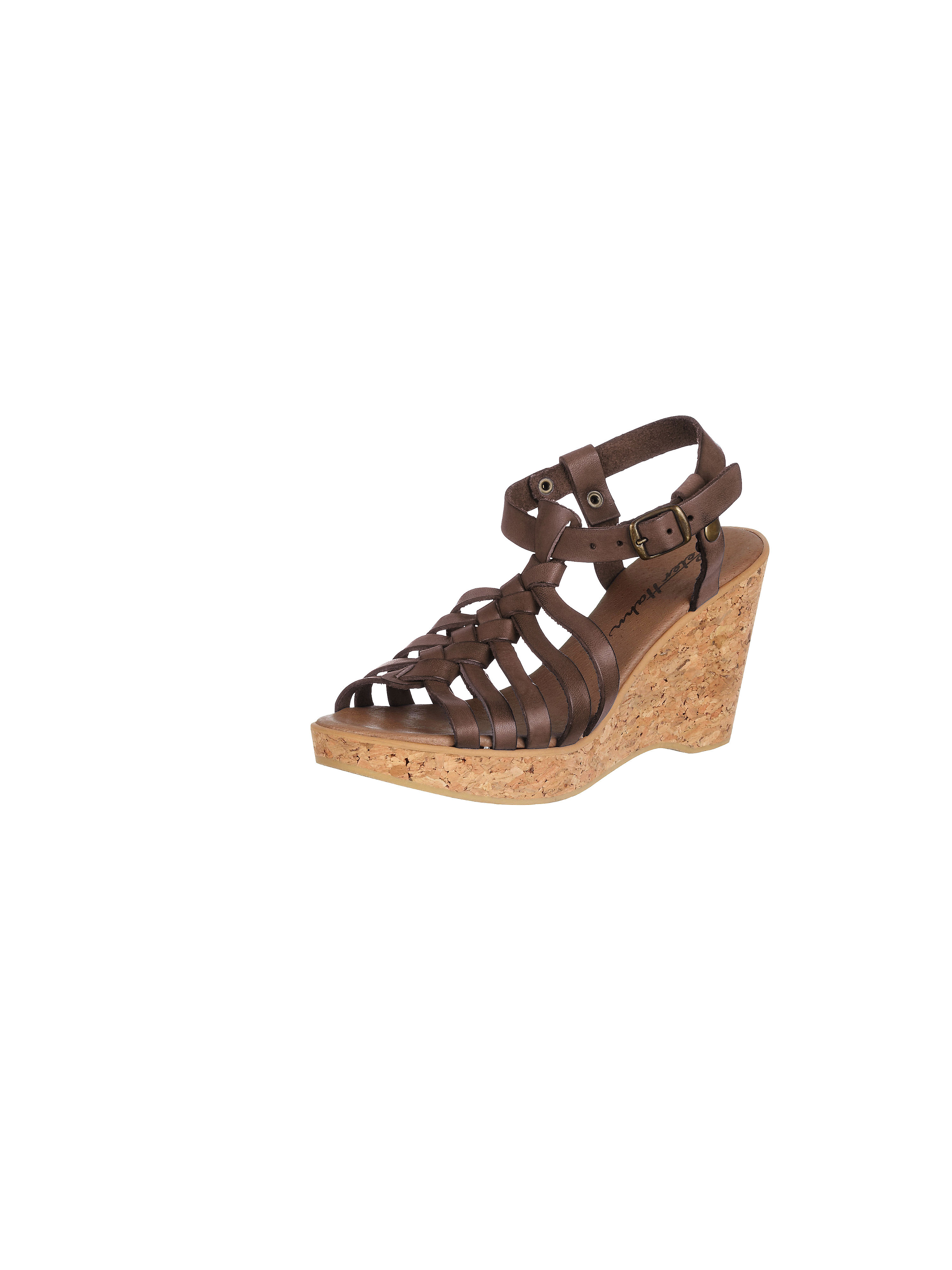 Image of Sandals with a cork platform Peter Hahn brown
